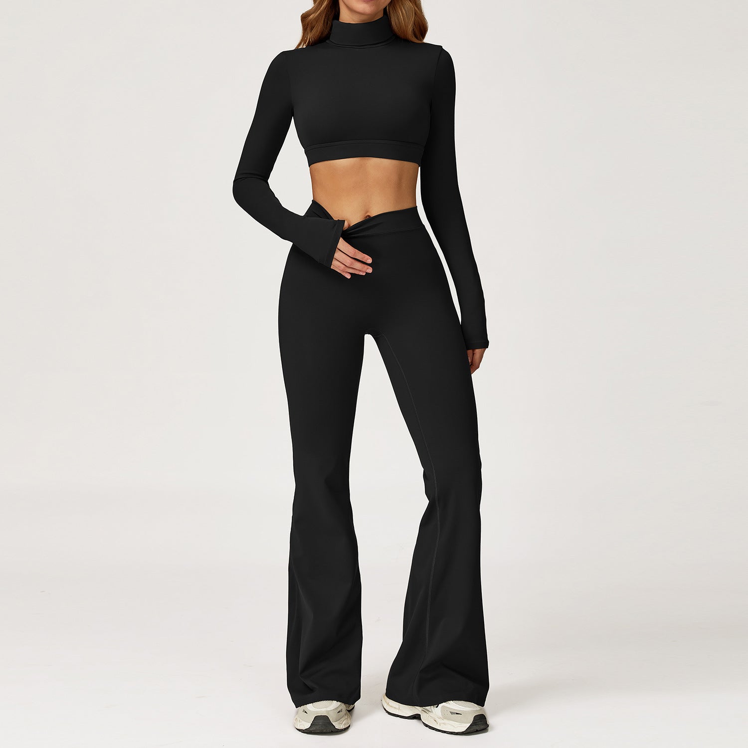 Women's beautiful long sleeve with pants fitness set