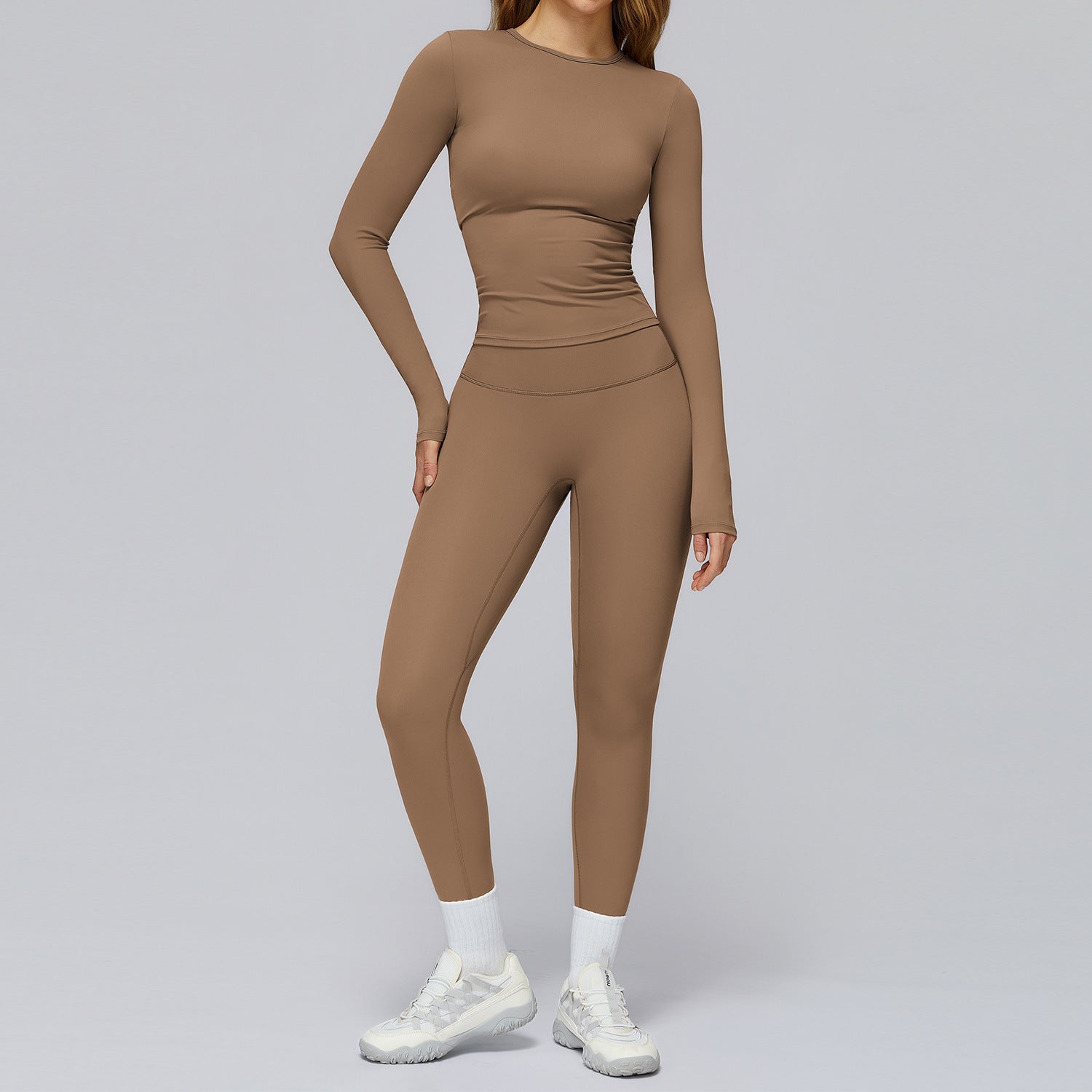 Women's casual long sleeve tops with leggings set