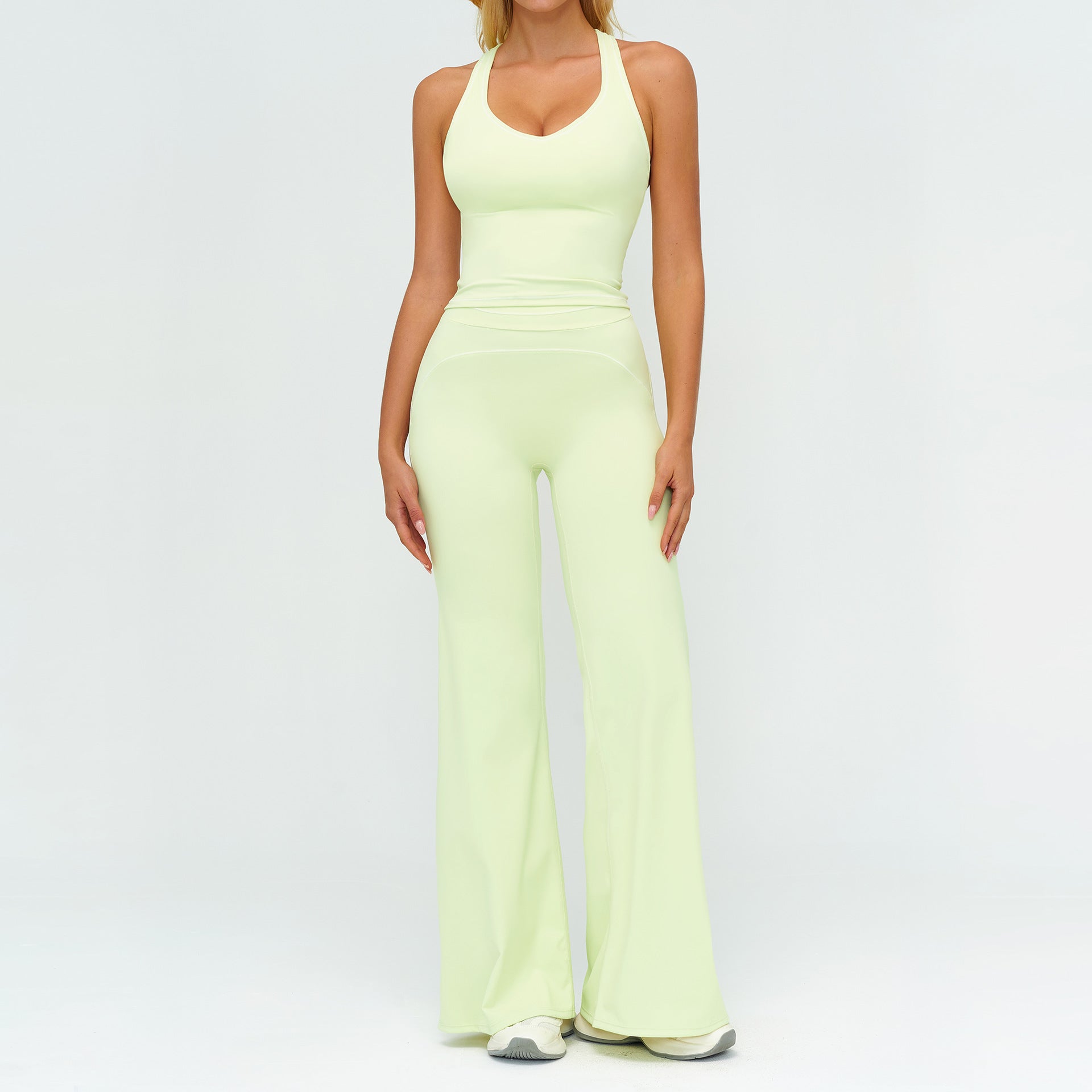 Women's Contrasting Color Brushed Yoga Bras Suit