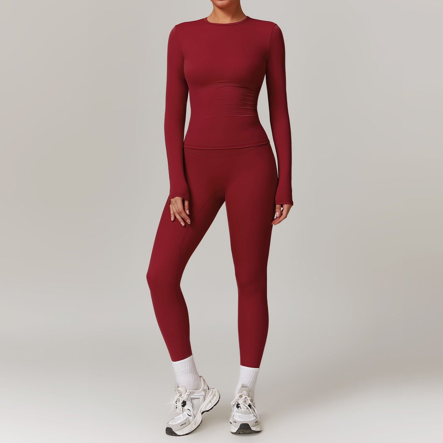 Women's casual long sleeve tops with leggings set