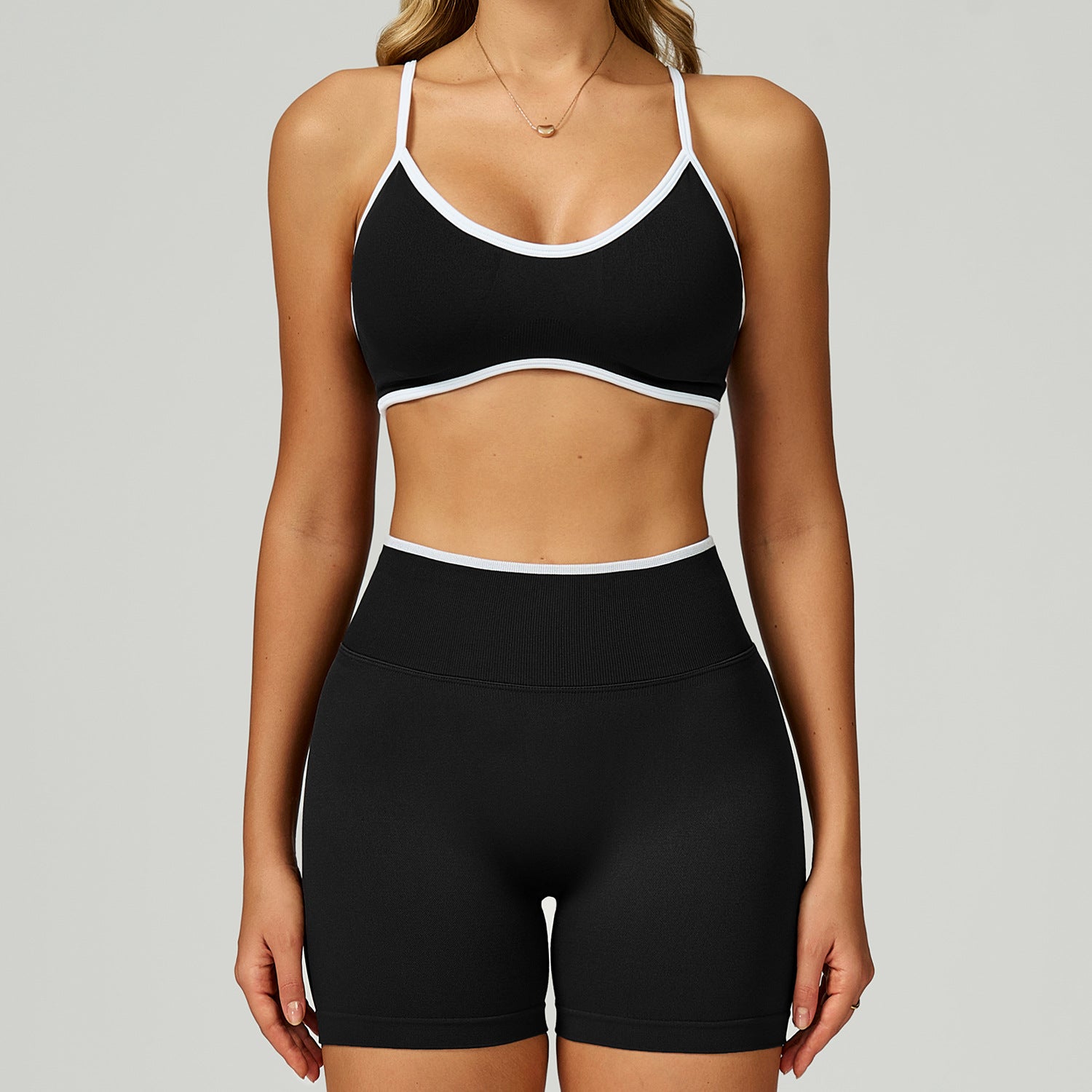 Women's Seamless hollow back fitness sports bras suit