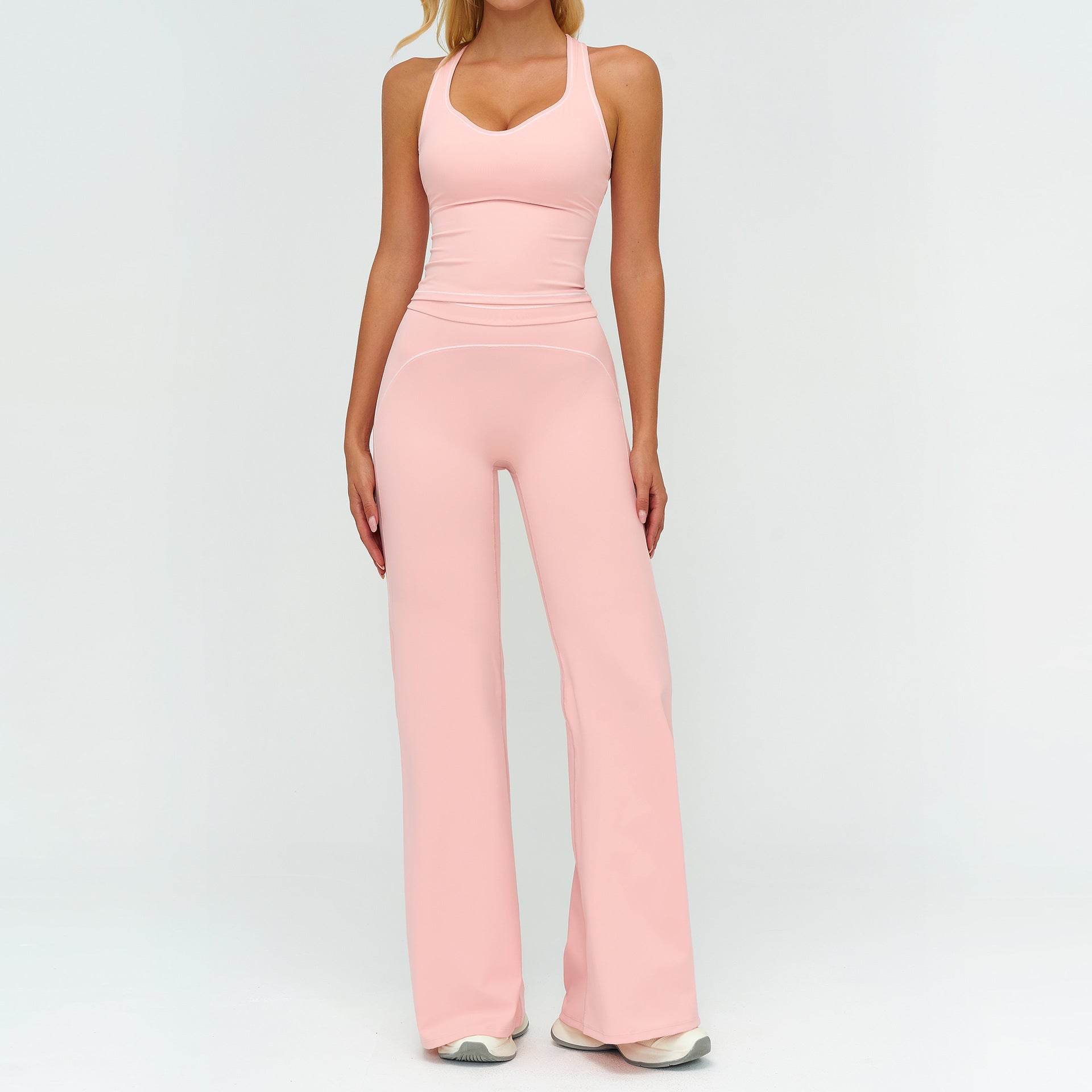 Women's Contrasting Color Brushed Yoga Bras Suit