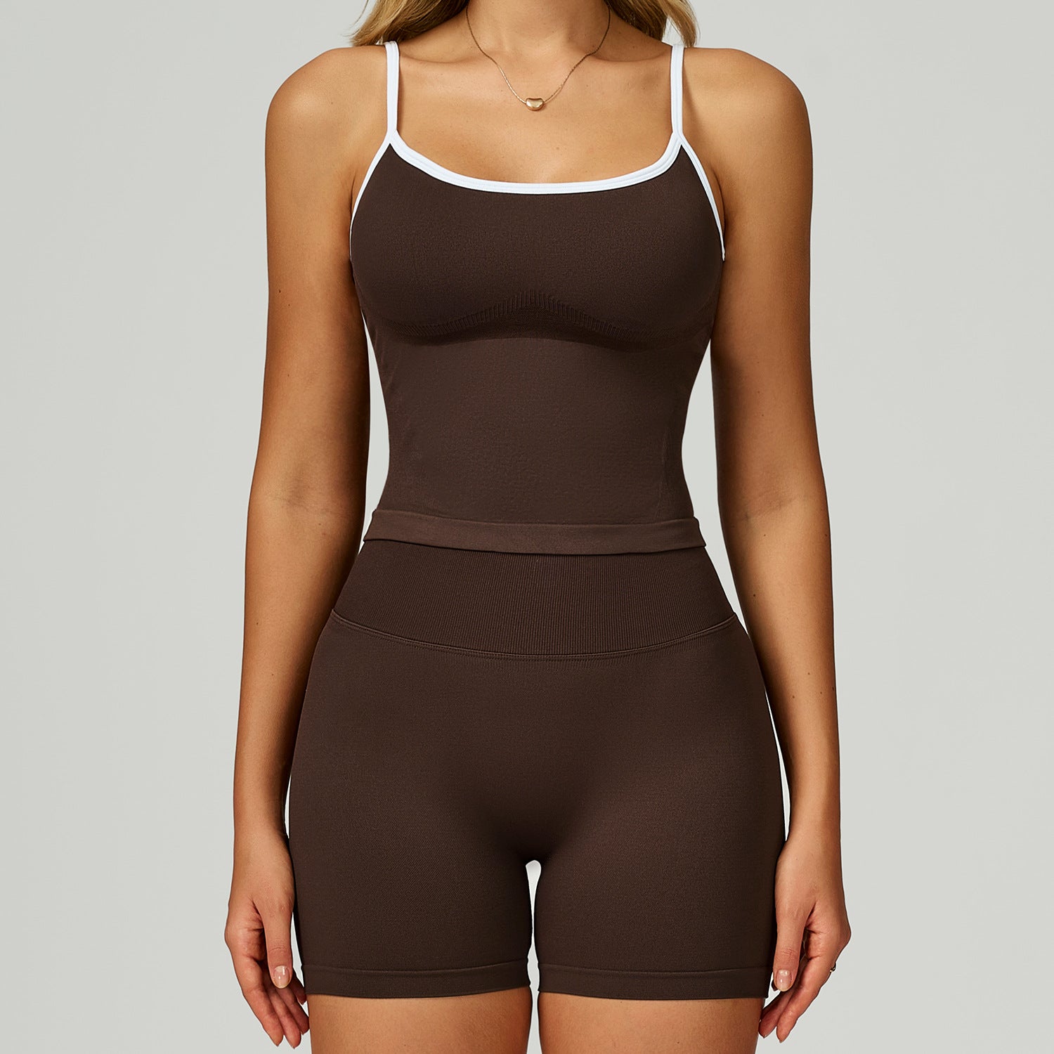 Women's Seamless Contrast Color Yoga Set