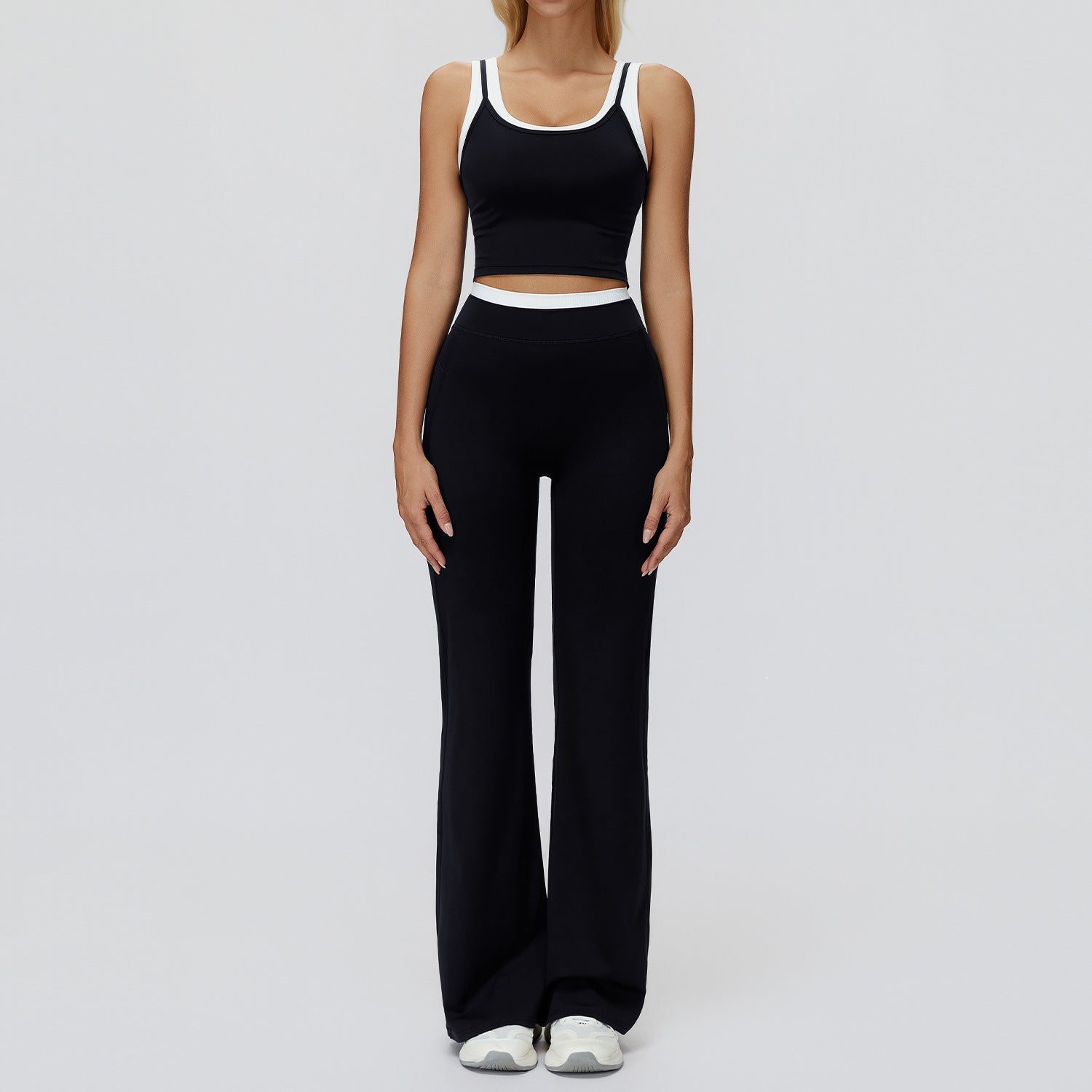 Women's wholesale Color-Blocked Naked-Feel Yoga bras Set