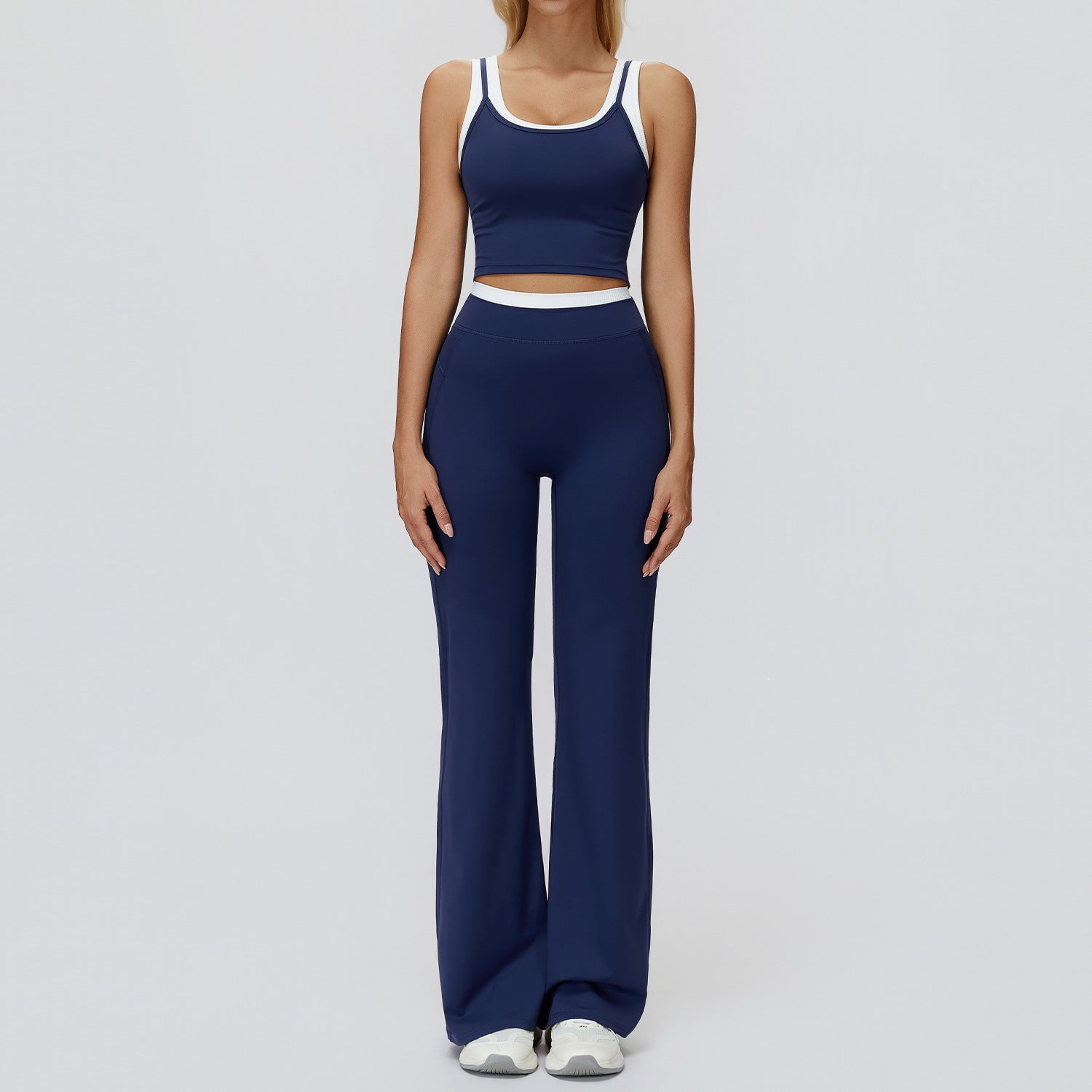 Women's wholesale Color-Blocked Naked-Feel Yoga bras Set