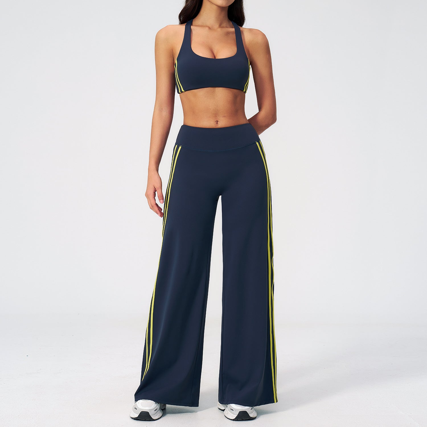 Women's High-Waisted Slim Fit Yoga Fitness Set Sculpted Open-Back Design