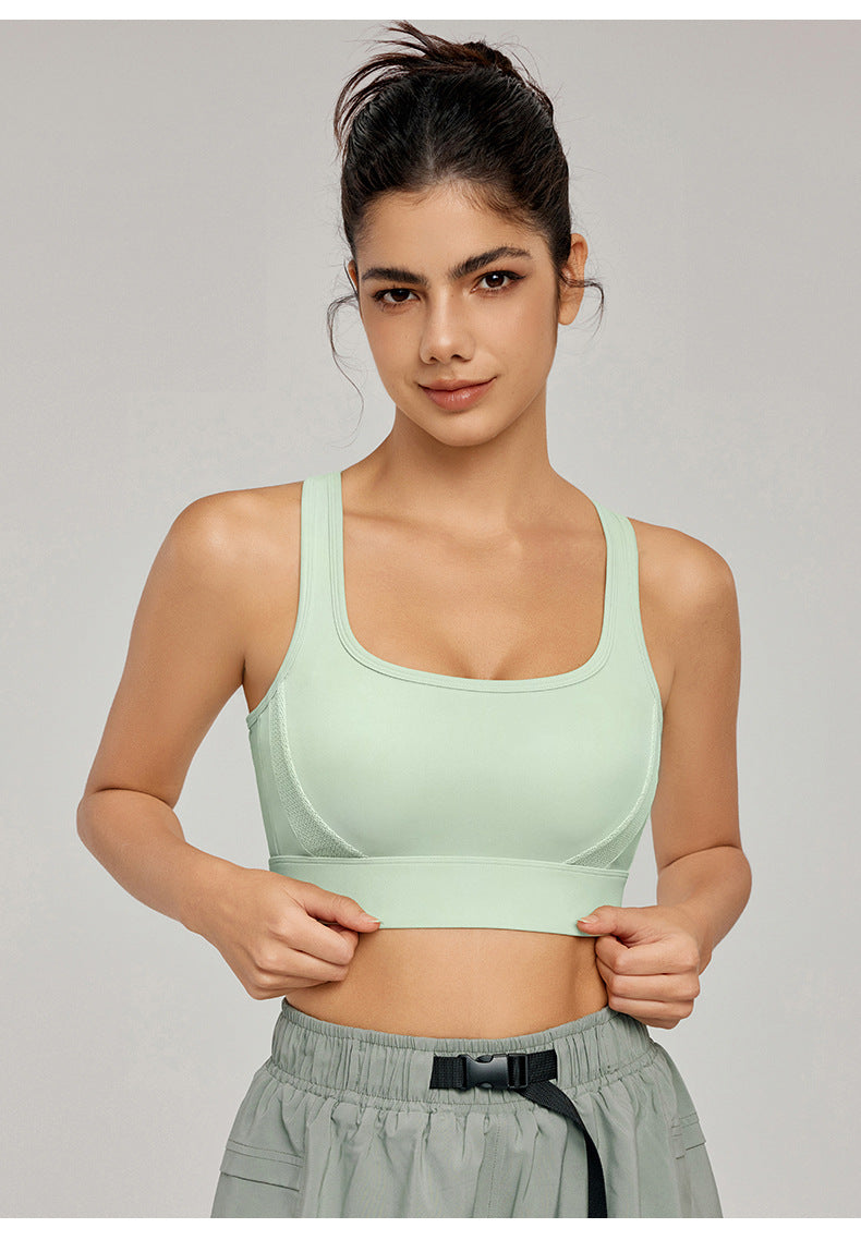 Women's Cross mesh beautiful back breathable fitness bra
