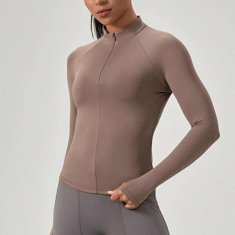 Women's Half Zip Yoga Suit Long Sleeve