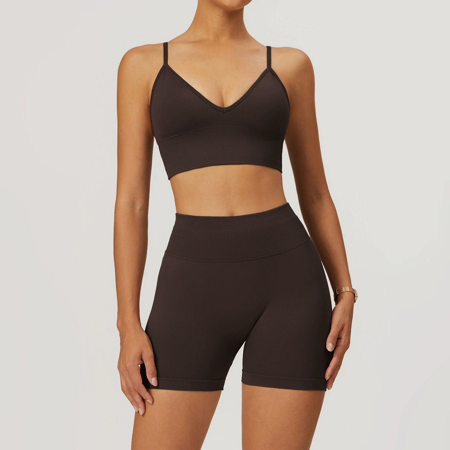 Women's Seamless Bras with Shorts Sport Suit