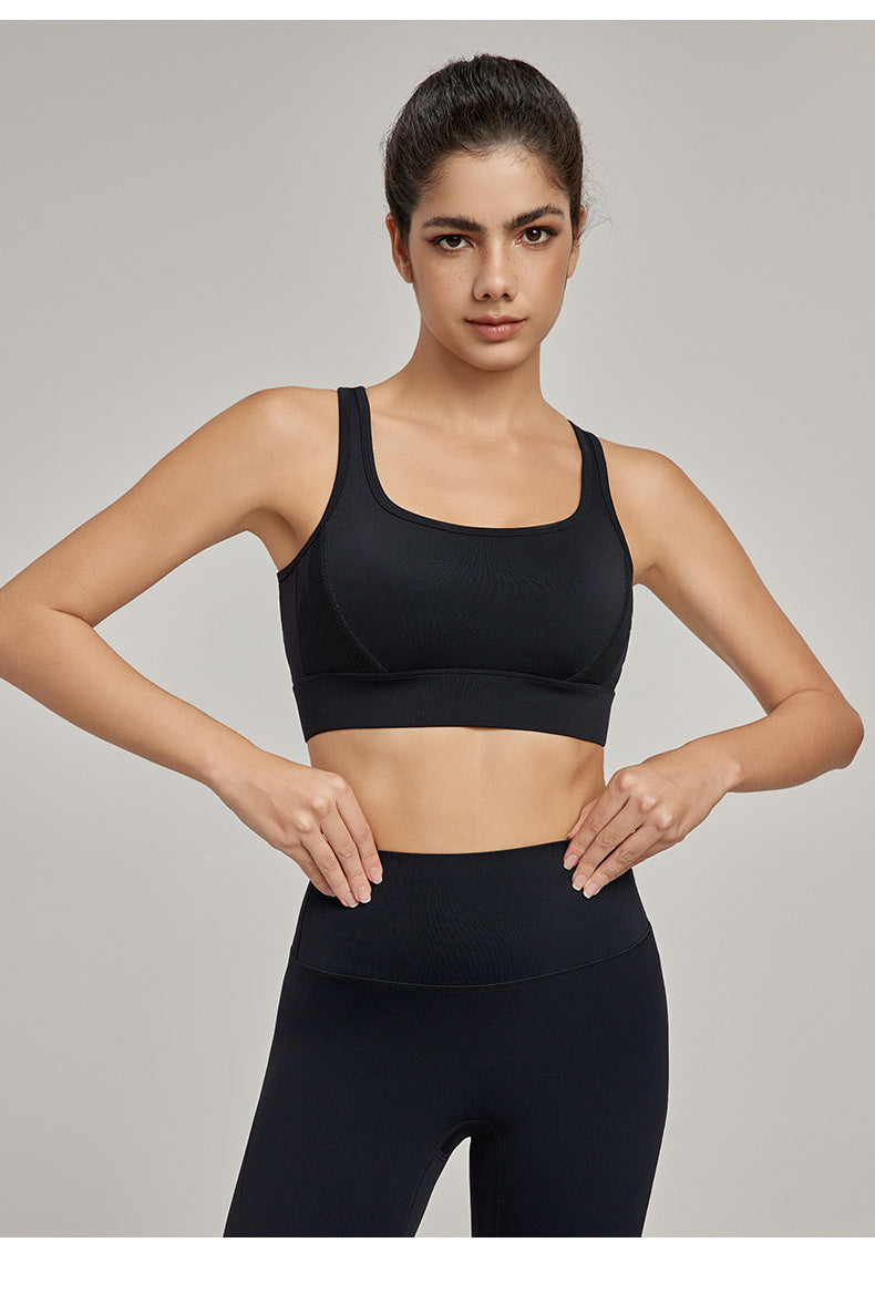 Women's Cross mesh beautiful back breathable fitness bra