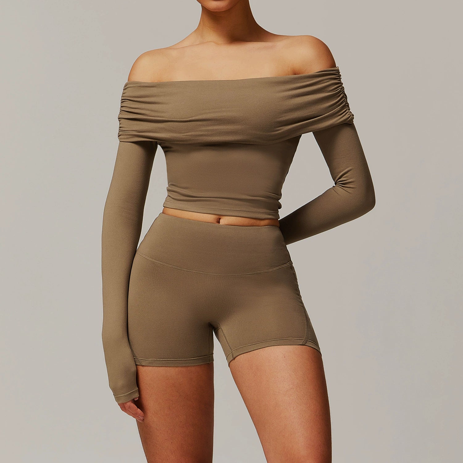 Women's Slim fit long sleeve with shorts set