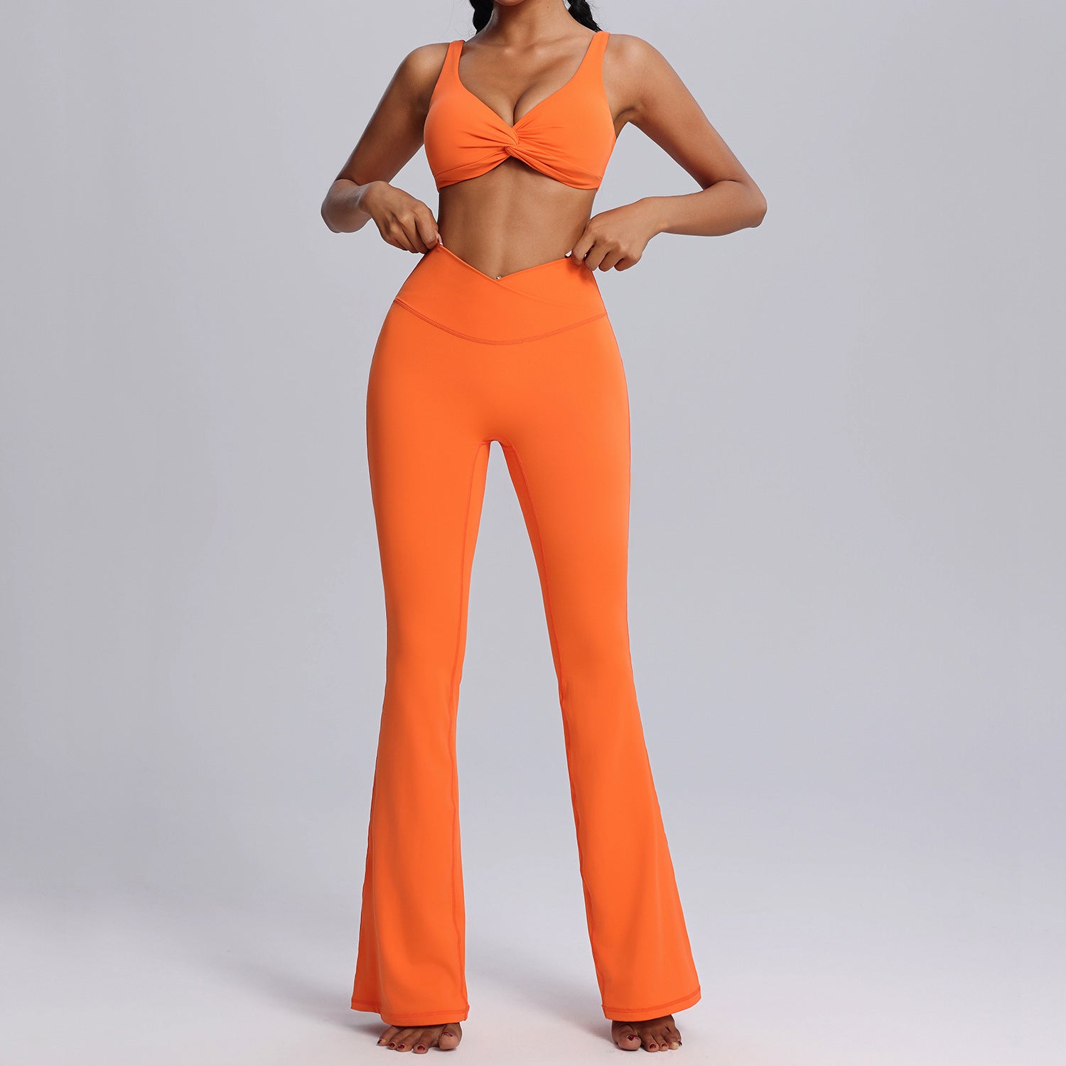Women's Two-piece casual flared fitness suit