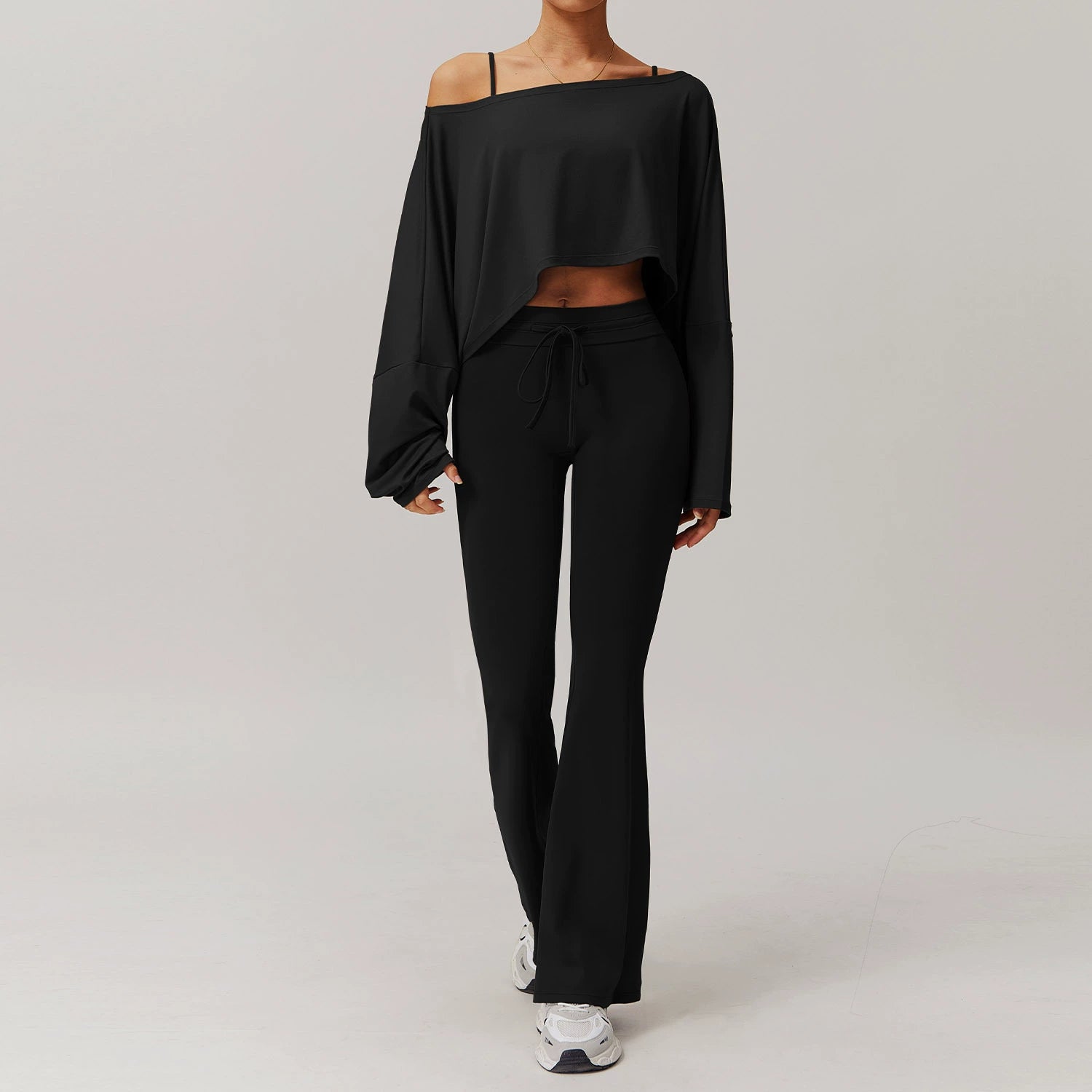 Women's one-shoulder long sleeve with pants casual suit