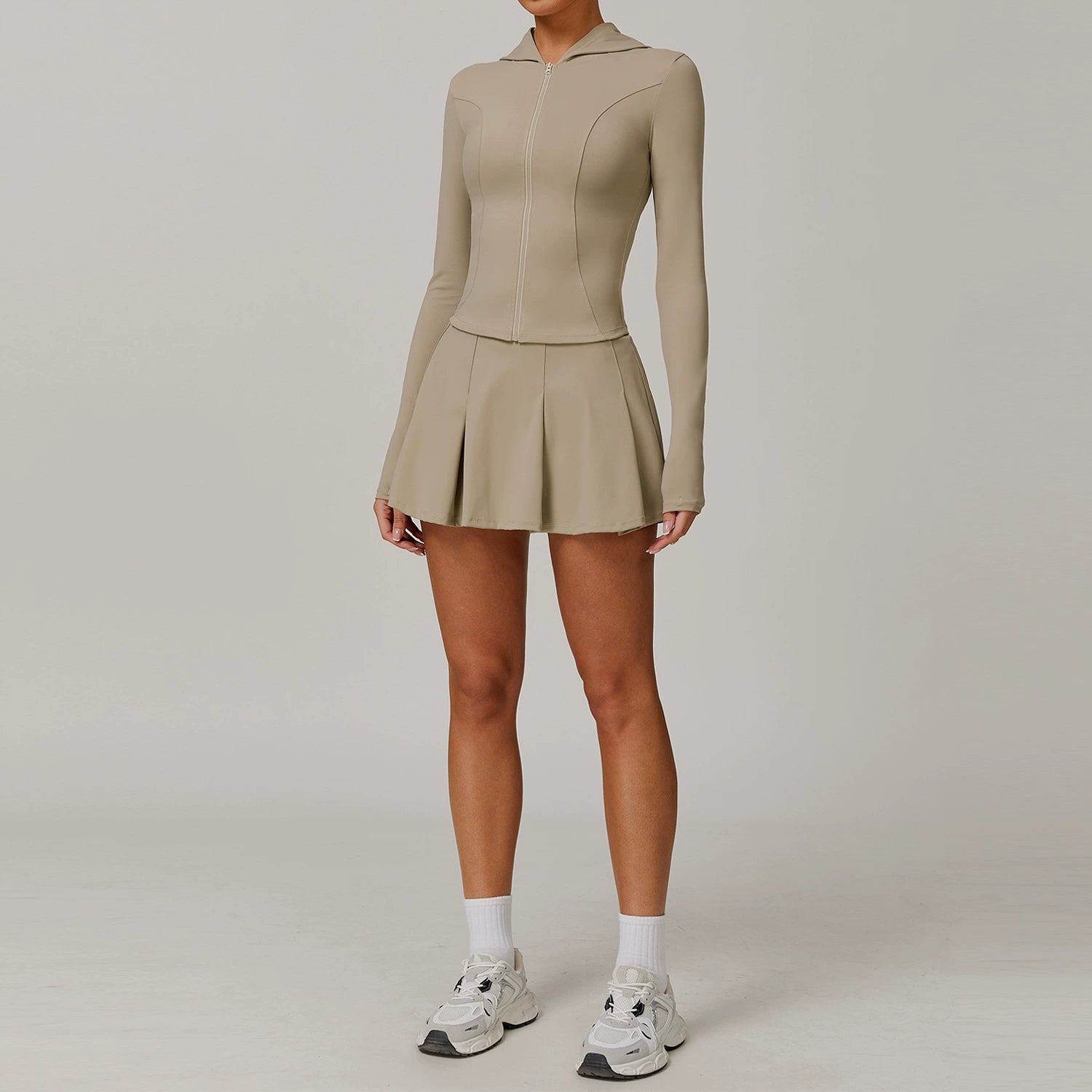 Women's long sleeve jackats with skirts set