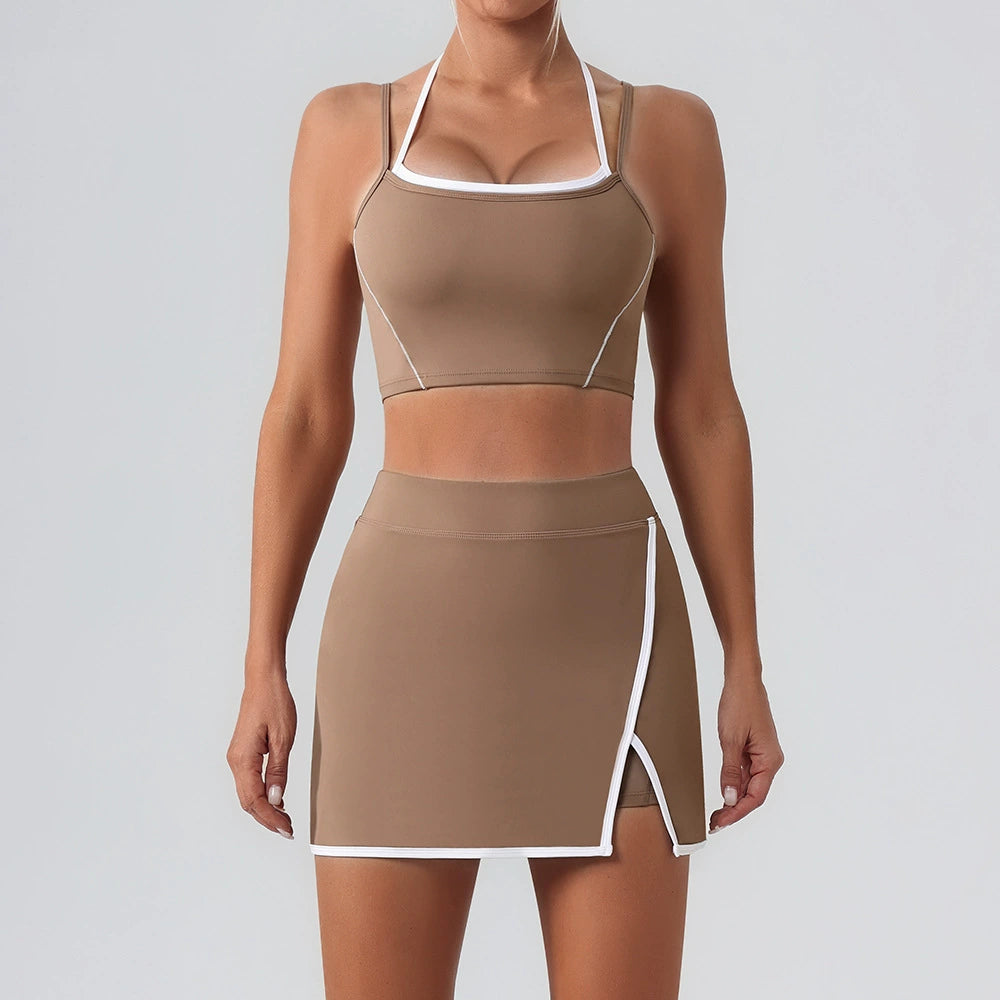 Women's comfortable bras with skirts yoga set