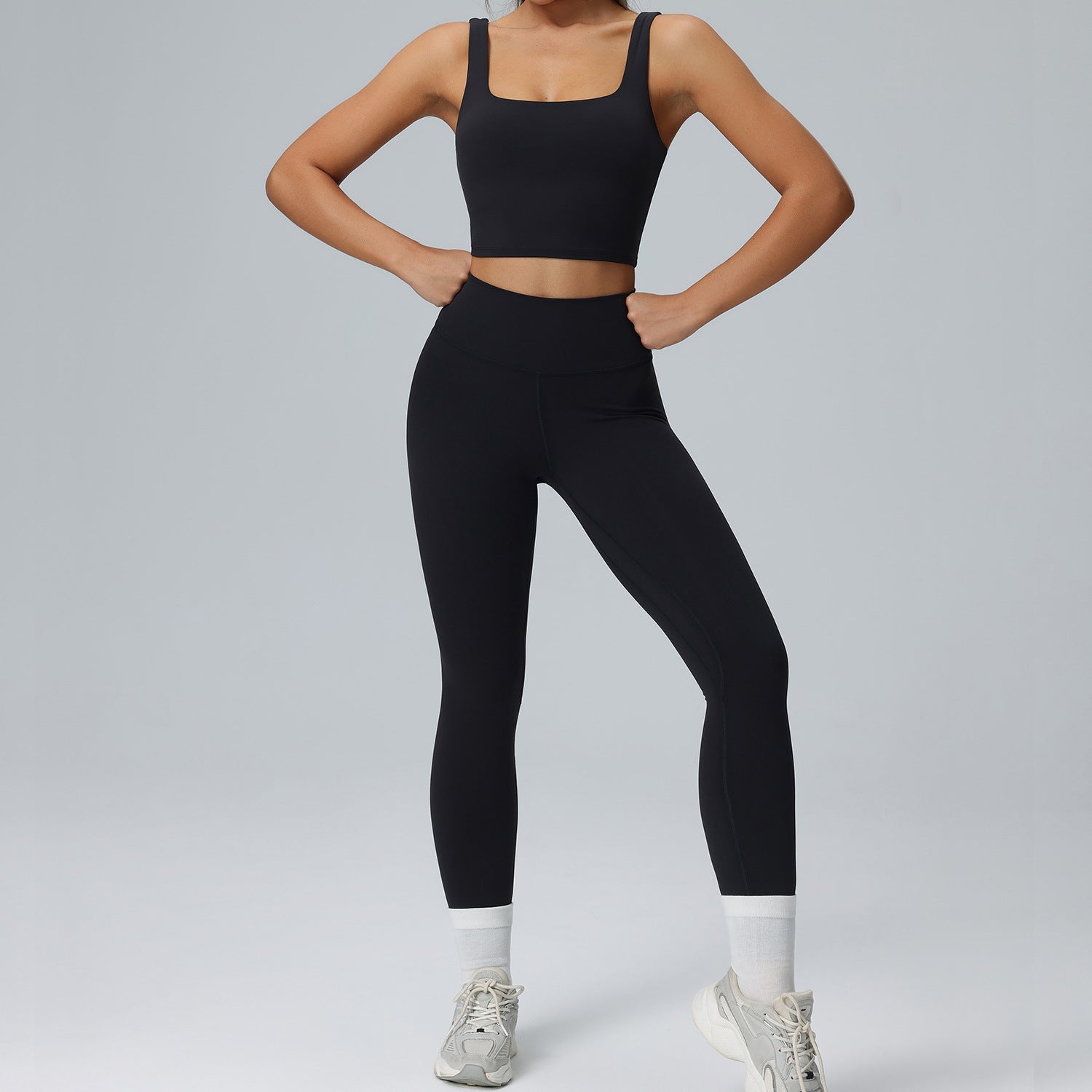 Women's plus size high elastic tight sportswear set