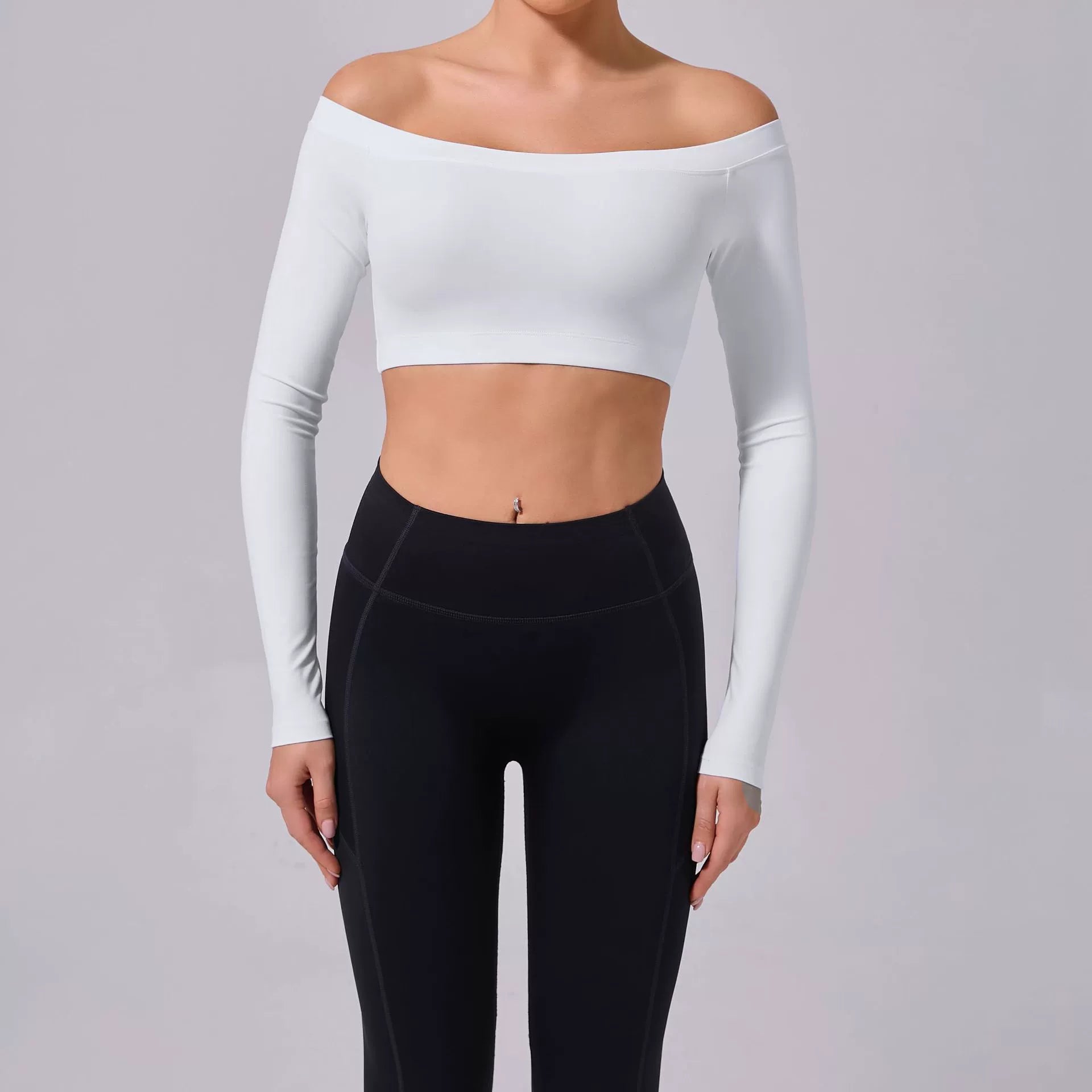 Women's long sleeve off-shoulder T-shirt