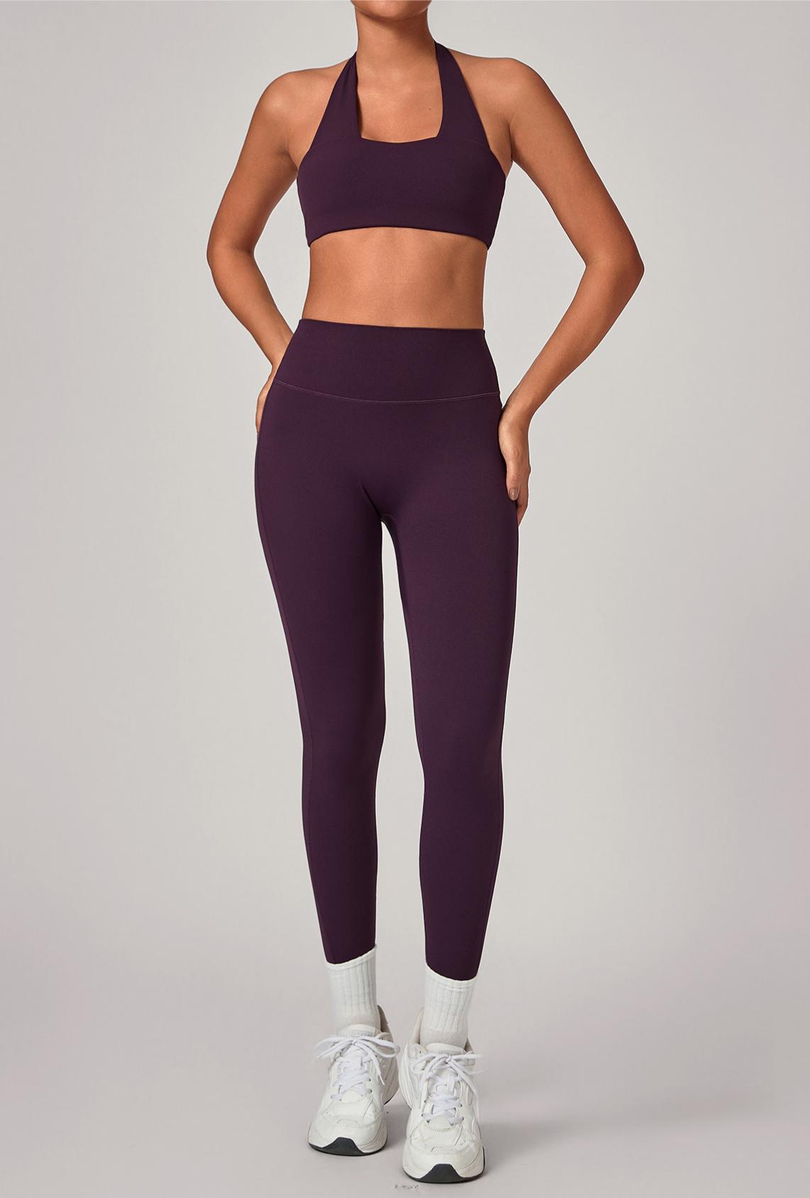 Tight-fitting sports backless bras yoga set