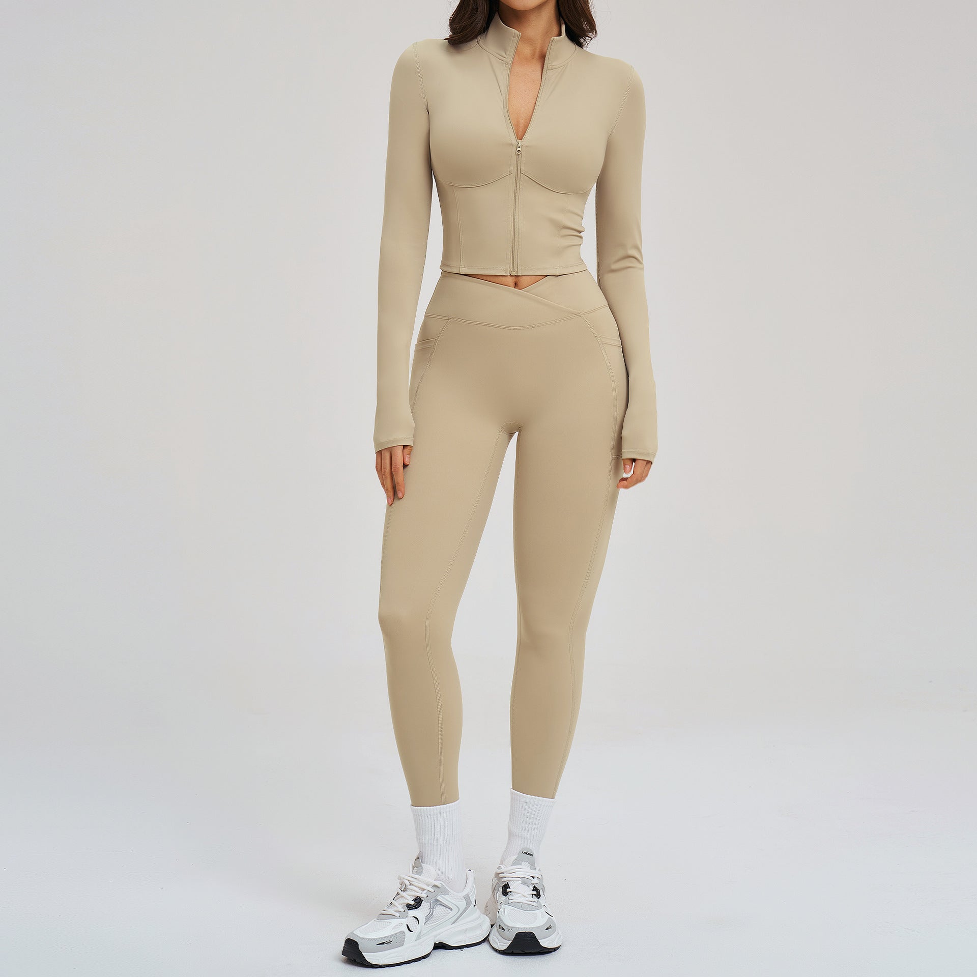 Women's quick-drying jackets with leggings fitness yoga set
