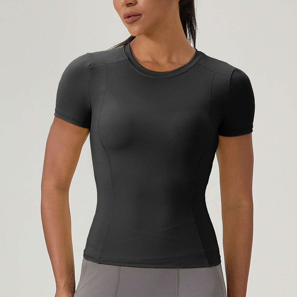 Quick-drying sports tops round neck tight fitness T-shirt