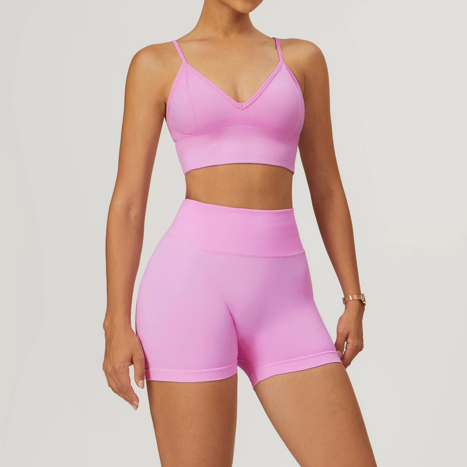 Women's Seamless Bras with Shorts Sport Suit