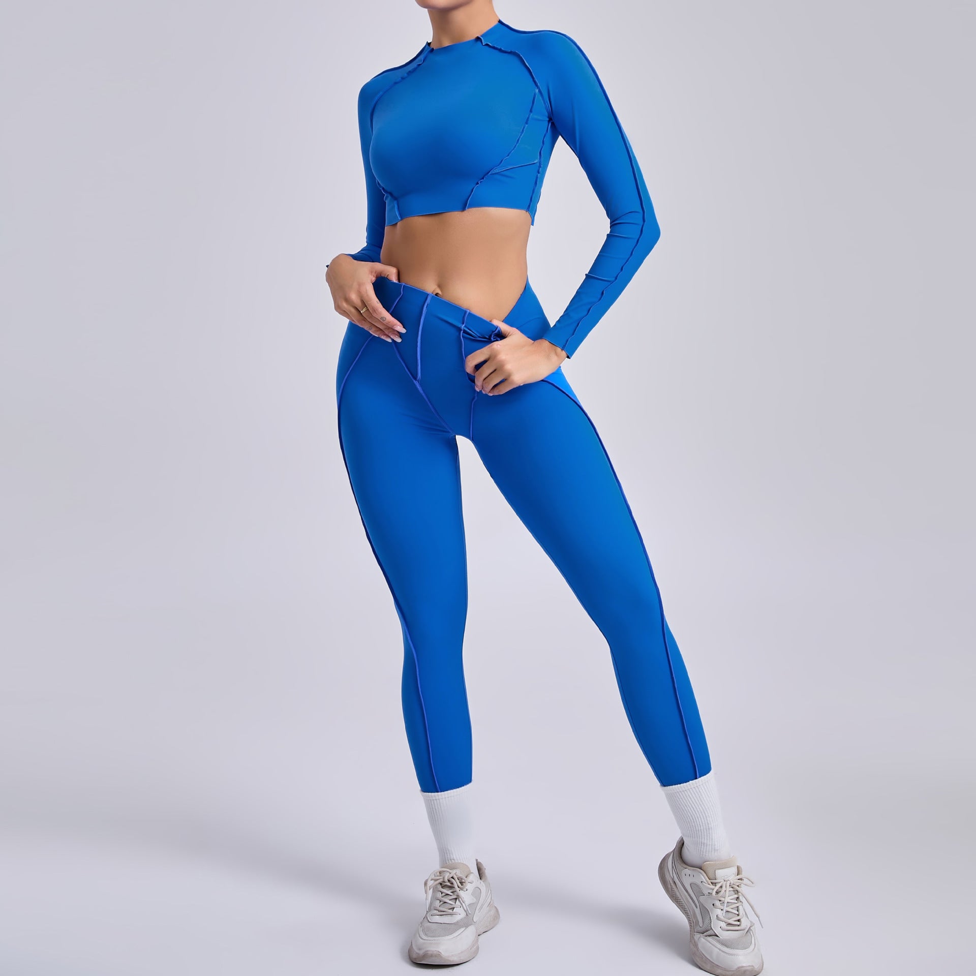 Pleated hip-lifting all-match yoga wear running sports fitness suit