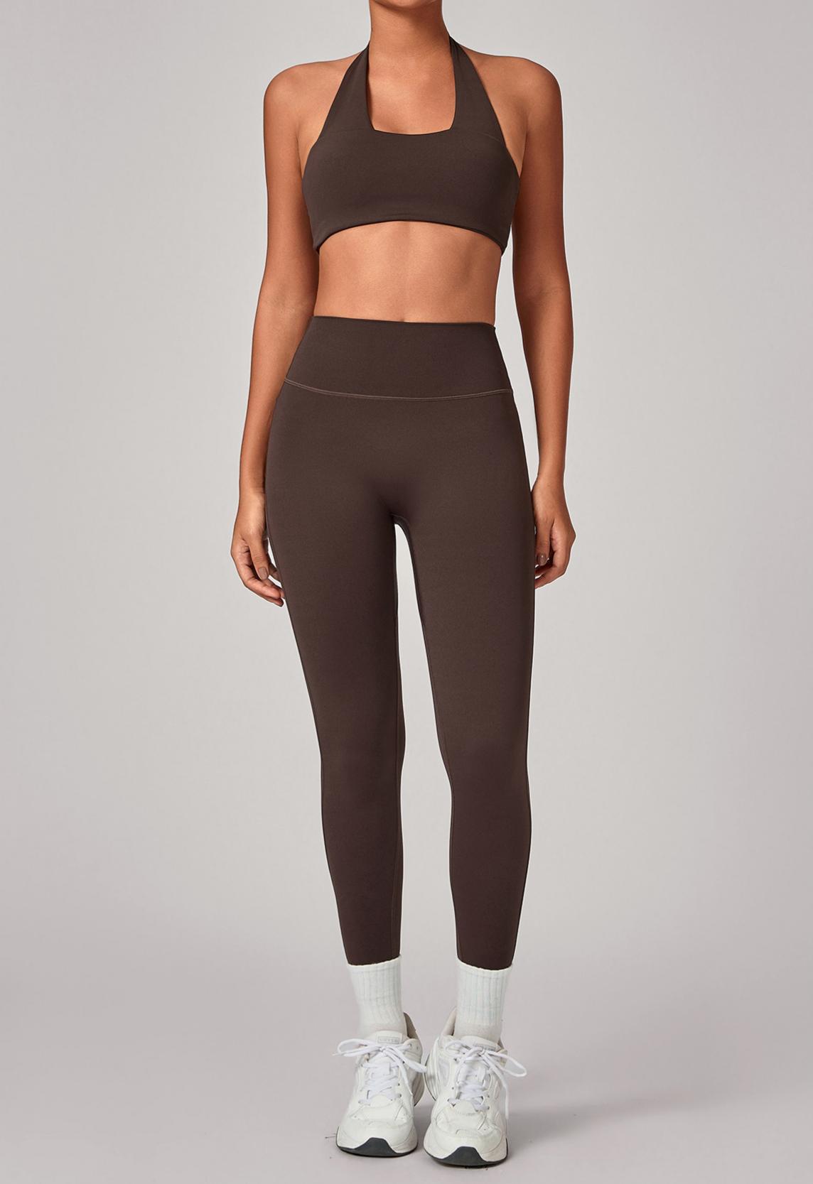 Tight-fitting sports backless bras yoga set
