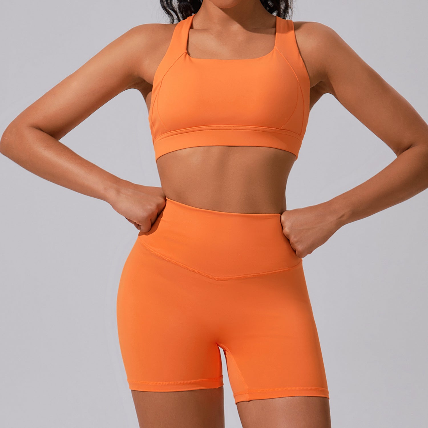 Women's Tight hip-lifting fitness suit two-piece set