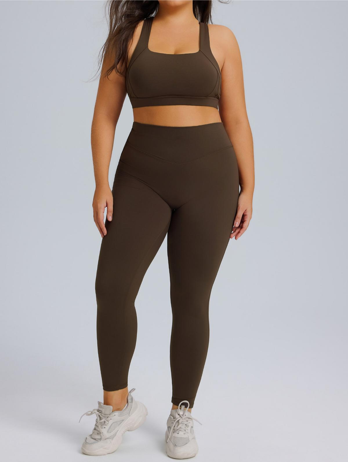 Women's plus size sports bras with leggings set