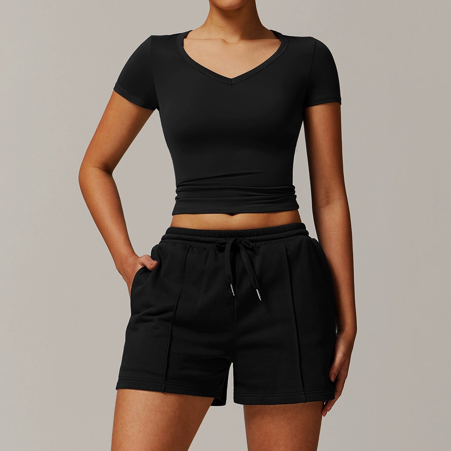 Women's Brushed short sleeve shirt with shorts set