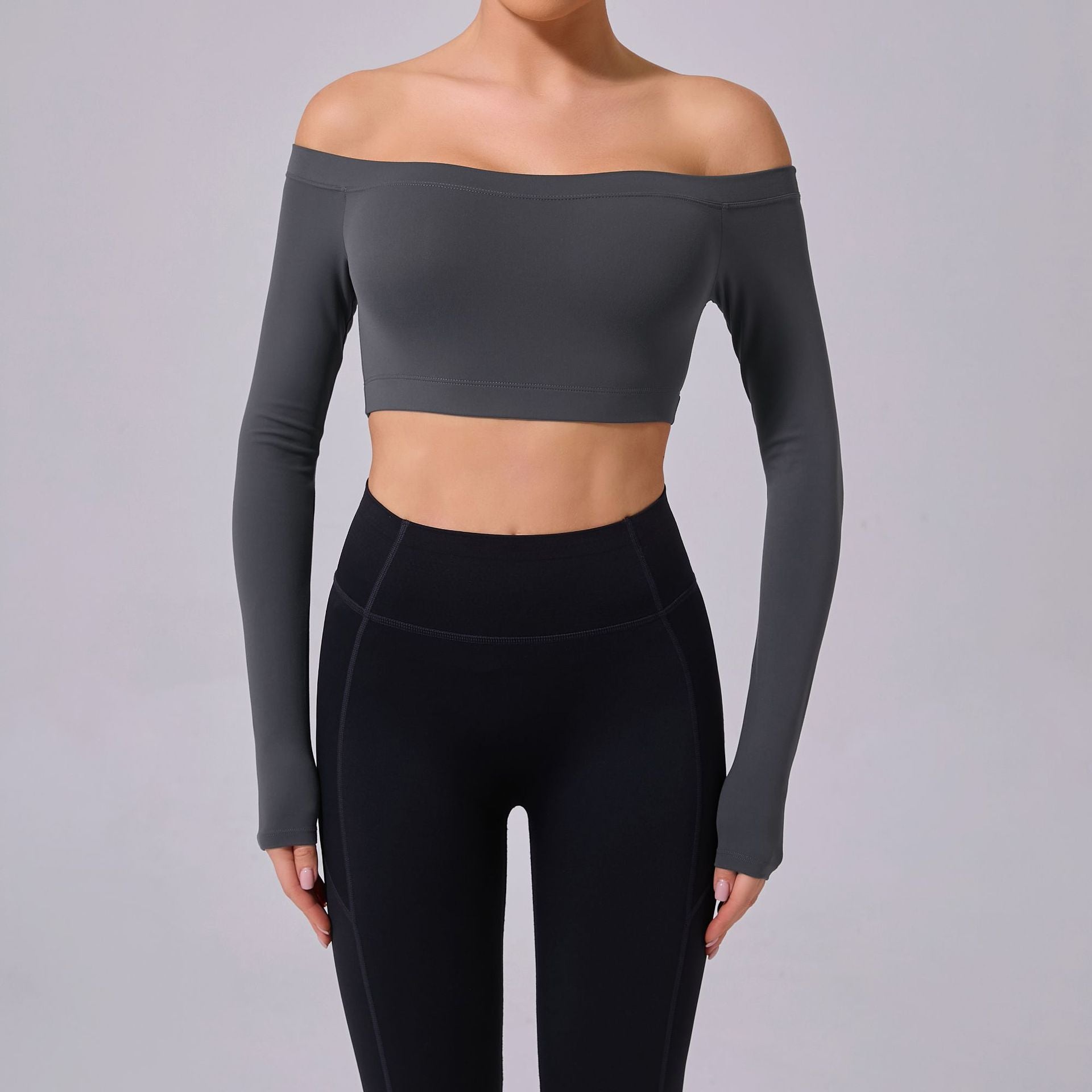 Women's long sleeve off-shoulder T-shirt