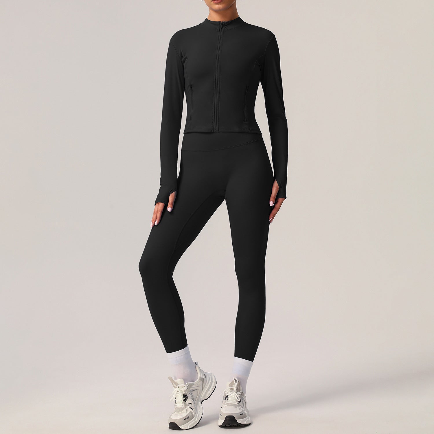 Women's Casual Long Sleeve Jacket Yoga Set
