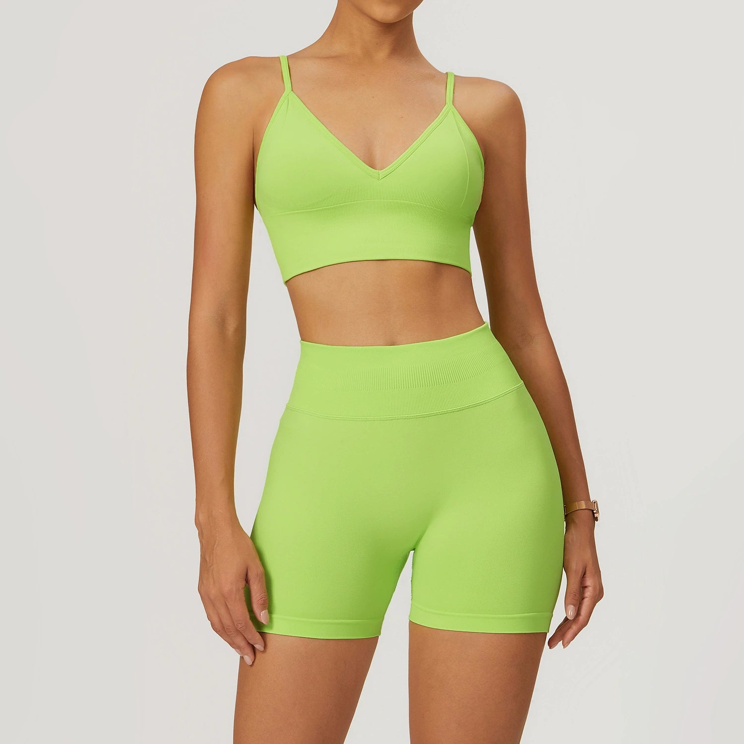 Women's Seamless Bras with Shorts Sport Suit