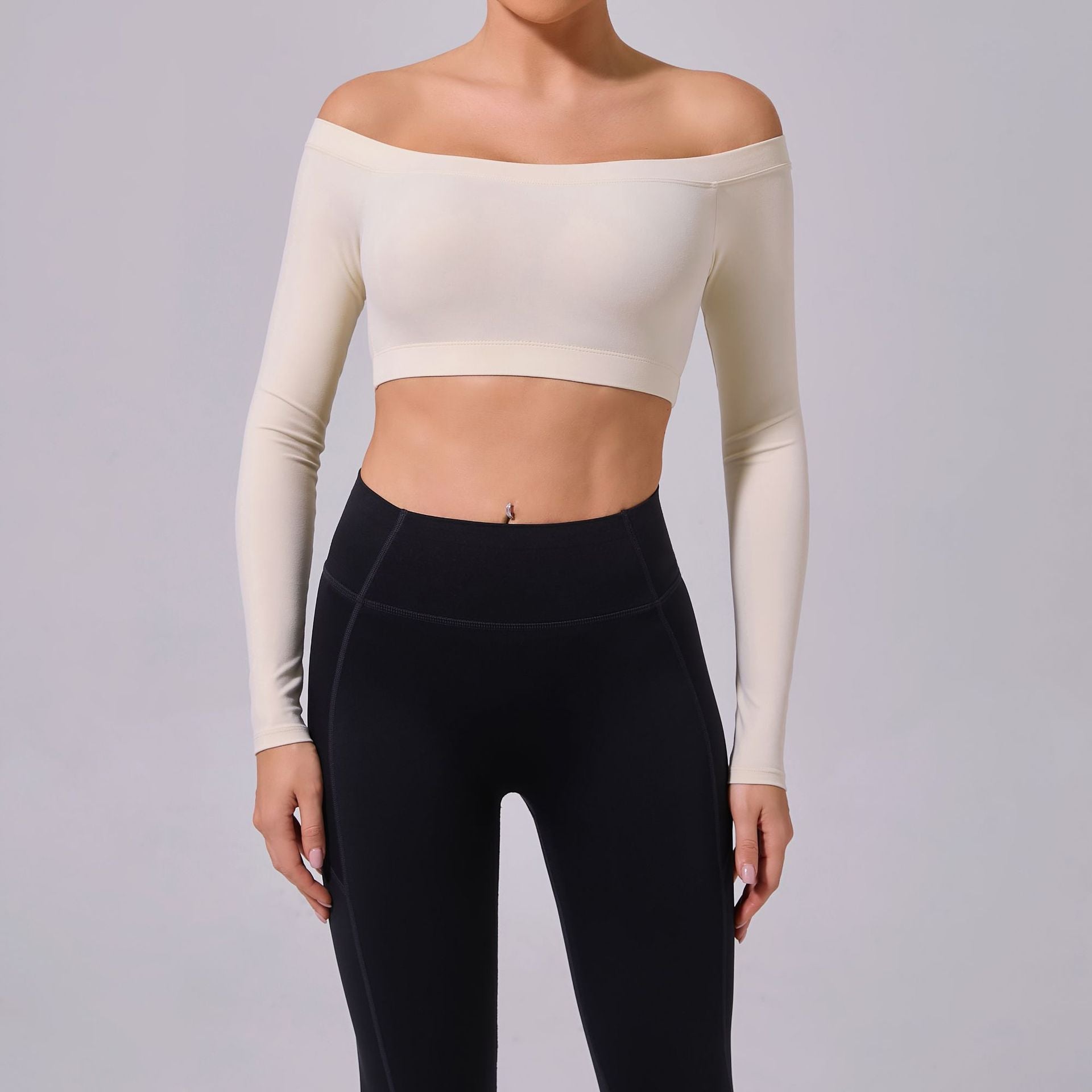 Women's long sleeve off-shoulder T-shirt