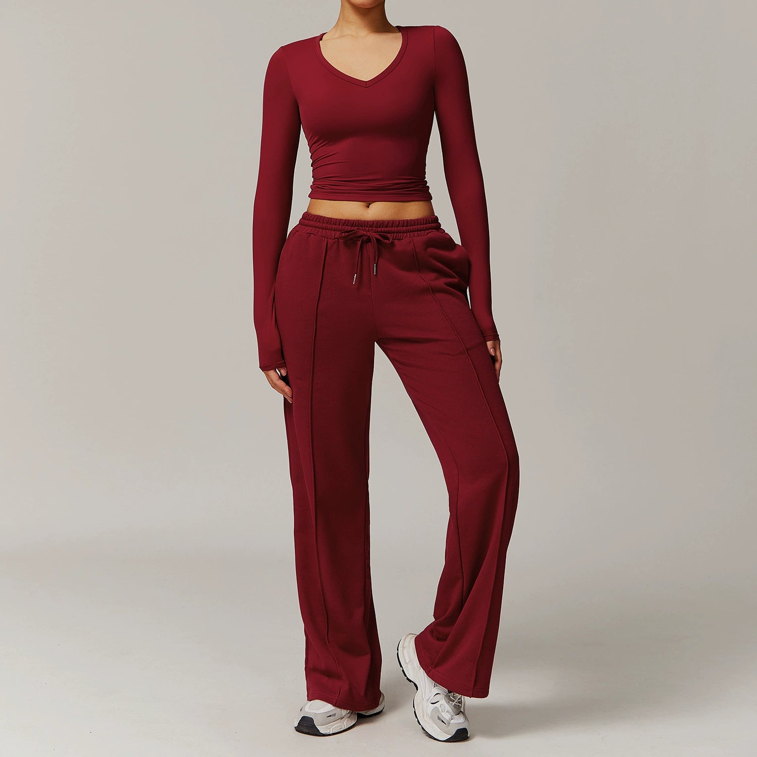 Women's Brushed long sleeve with high waist pants set
