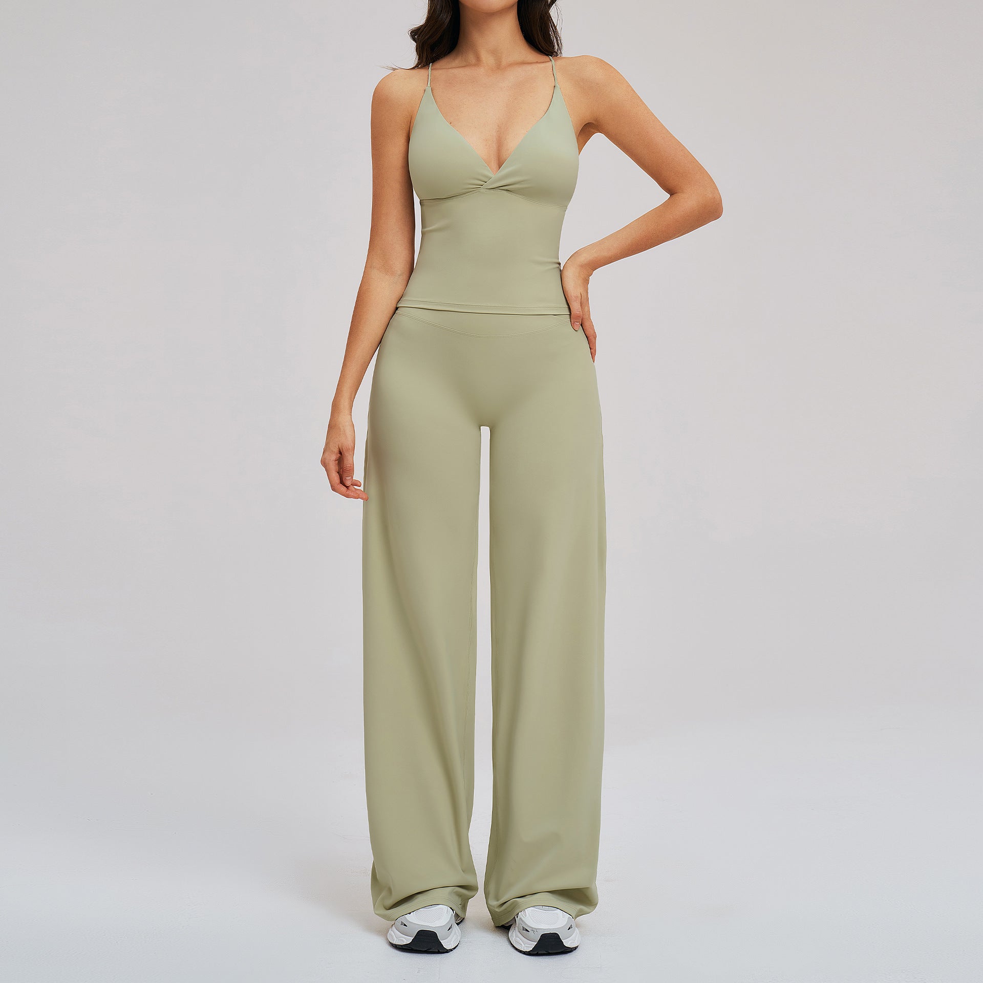 Women's beautiful Back Casual Set Outdoor Running Yoga Set