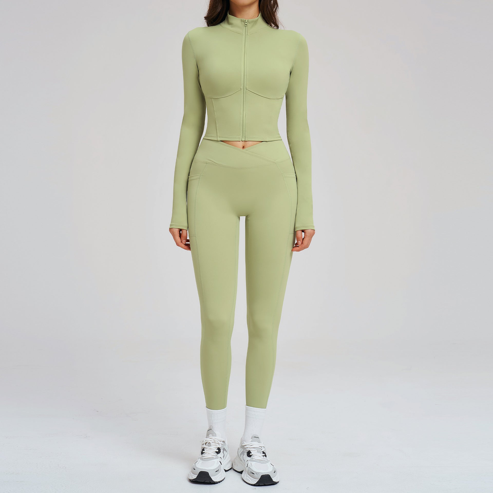 Women's quick-drying jackets with leggings fitness yoga set