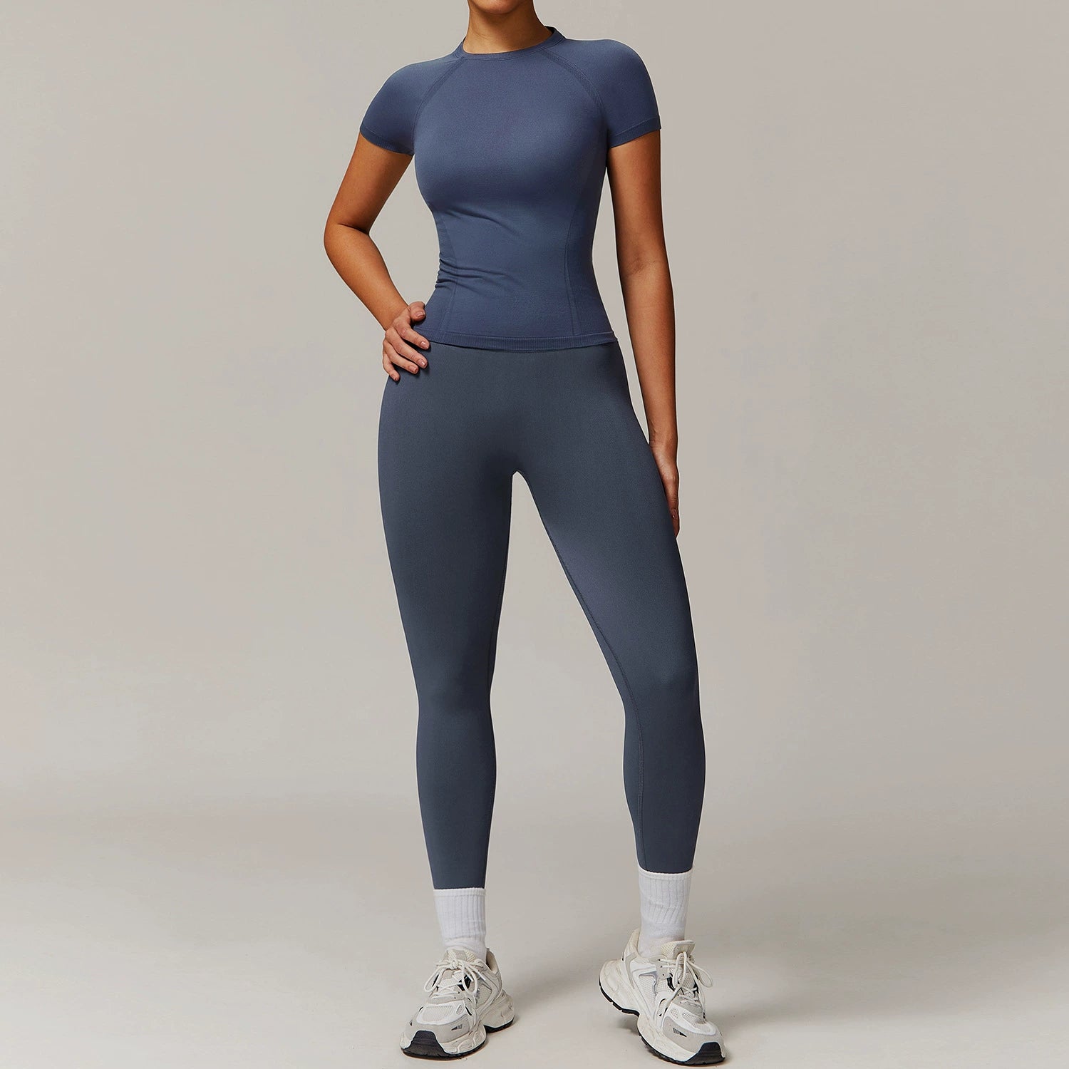 Women's Casual Quick-drying Short Sleeve T-shirt with leggings Set