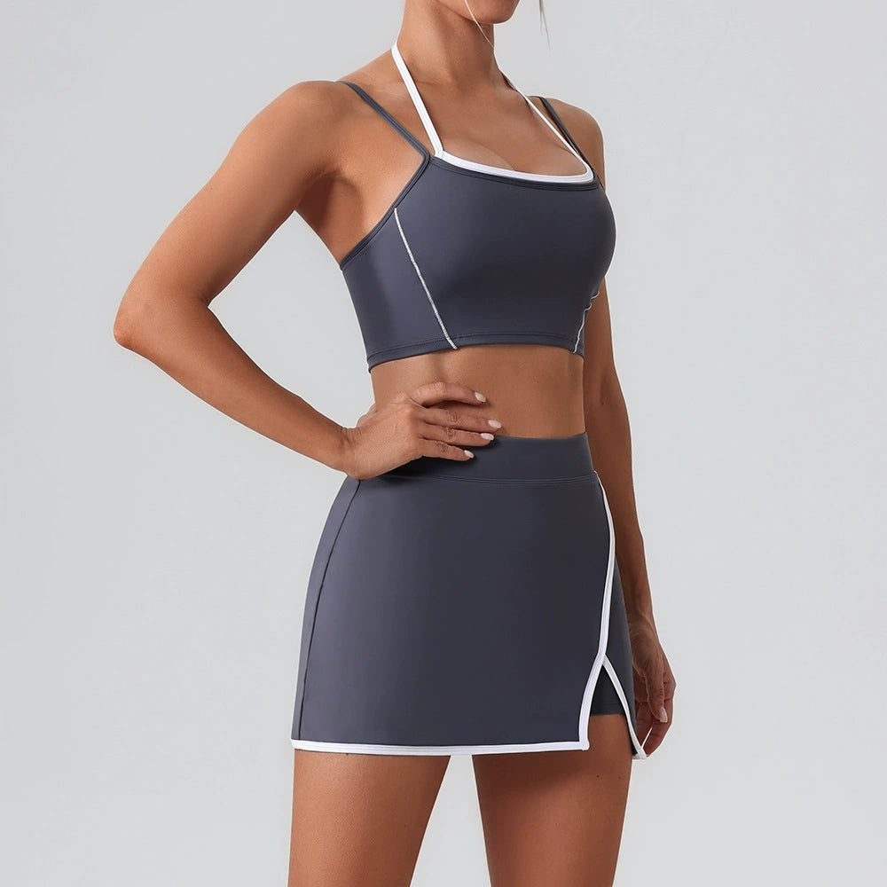 Women's comfortable bras with skirts yoga set