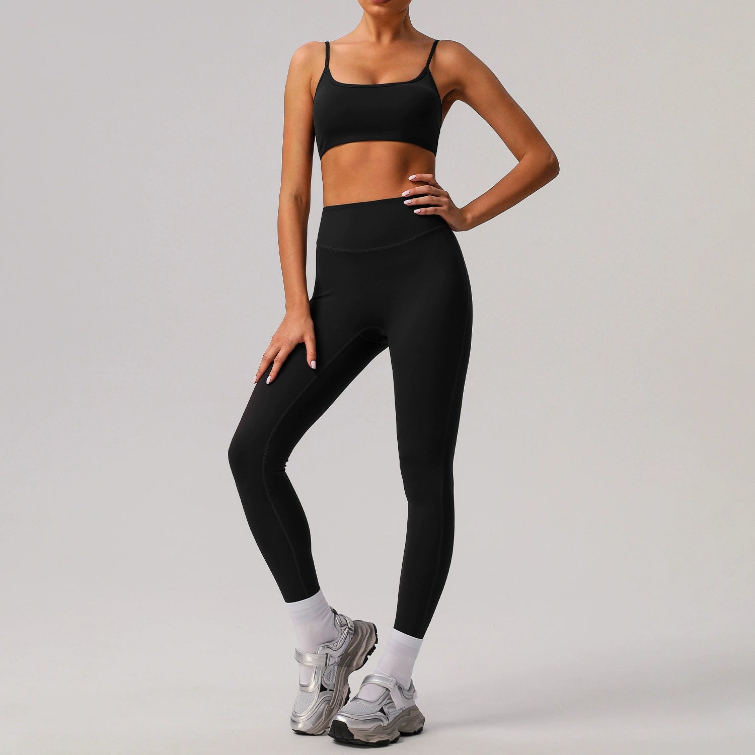 High elastic breathable body shaping running sports suit