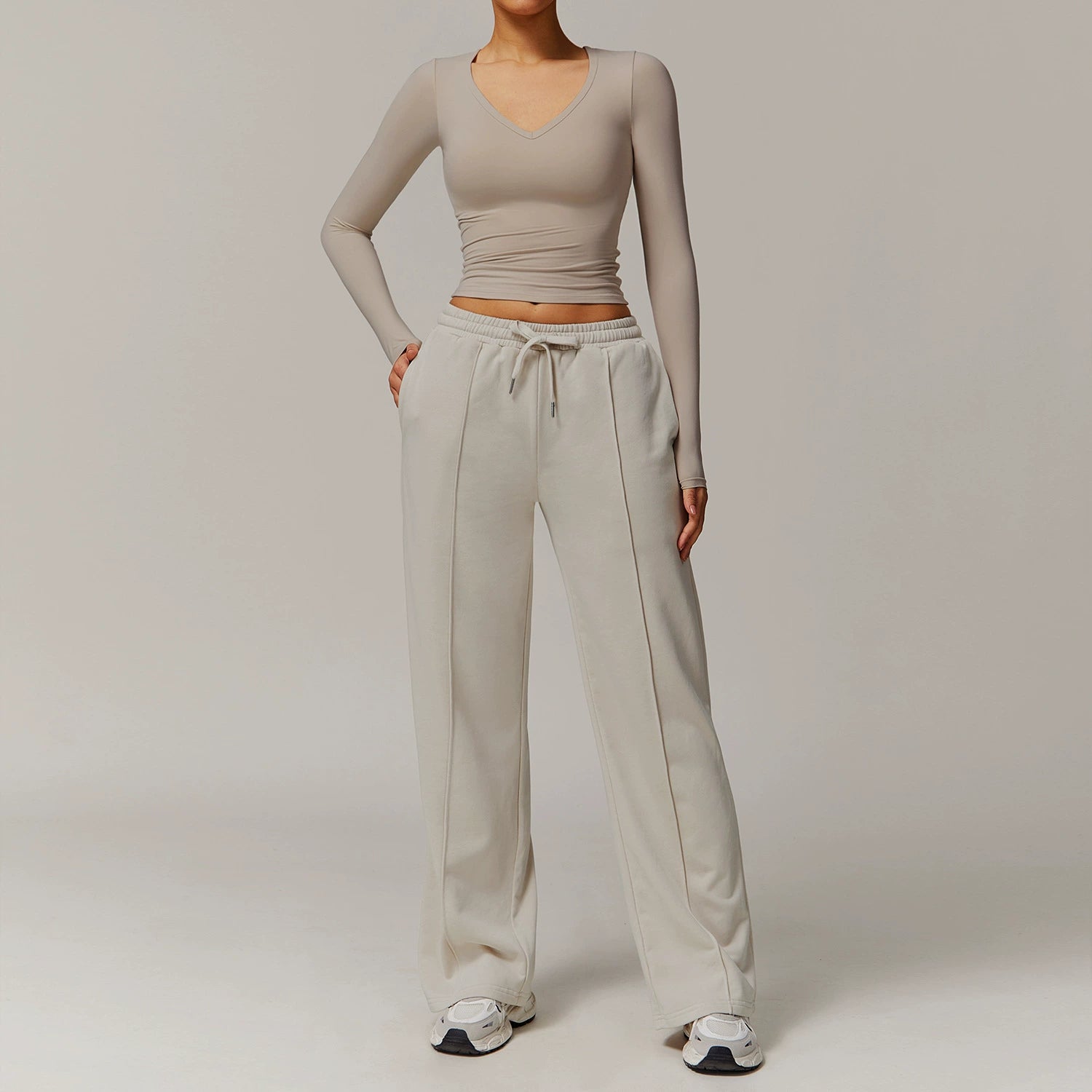 Women's Brushed long sleeve with high waist pants set
