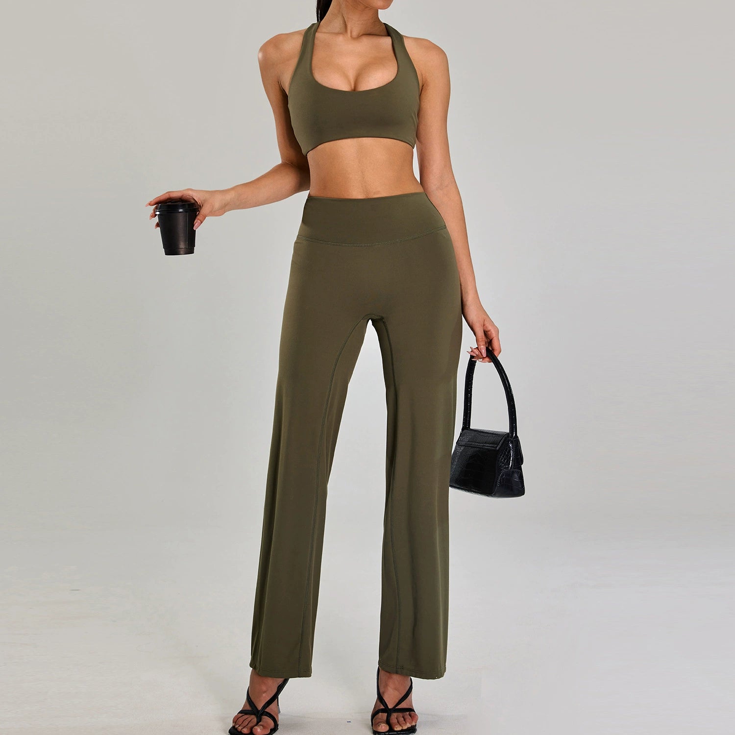 Women's new style bras with High waist hip lift pants set