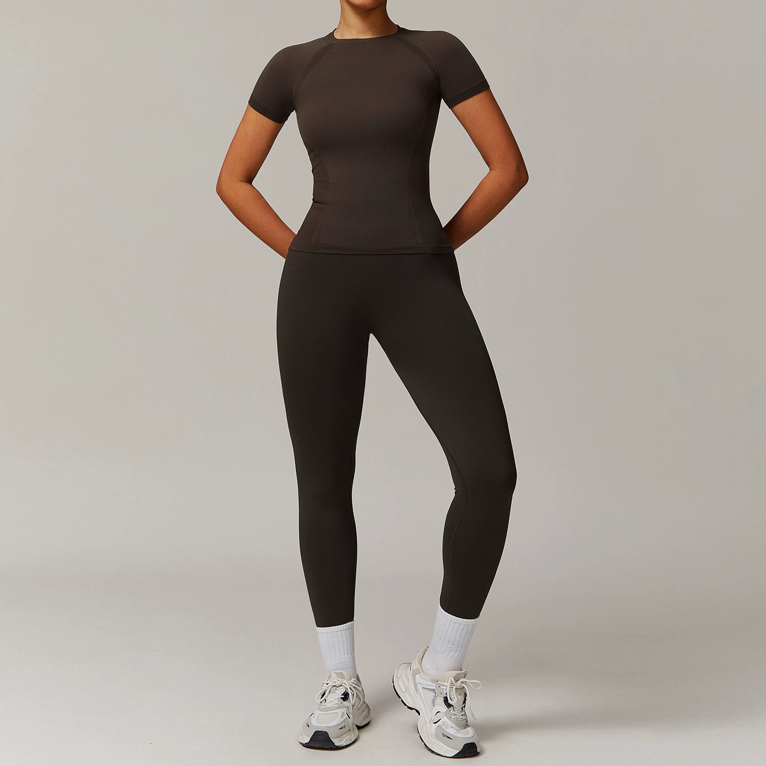 Women's Casual Quick-drying Short Sleeve T-shirt with leggings Set