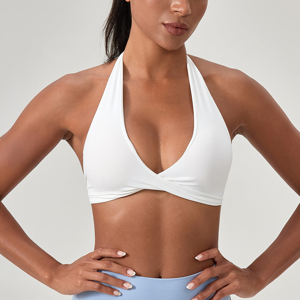 Women's sexy yoga bra halter neck beautiful back