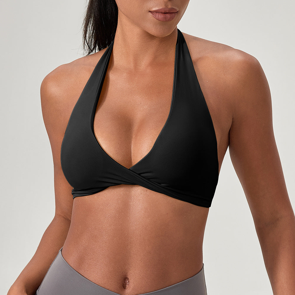 Women's sexy yoga bra halter neck beautiful back