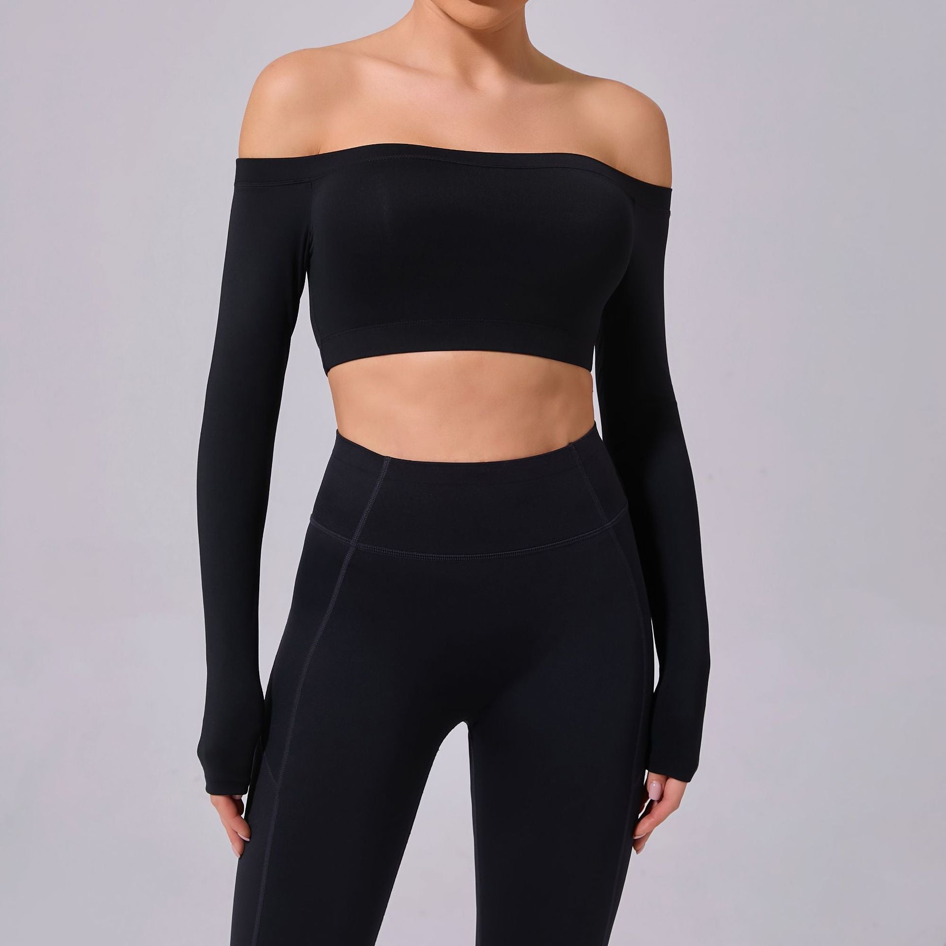Women's long sleeve off-shoulder T-shirt