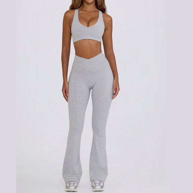 Quick-drying sports bras suit new fashion flare pants set