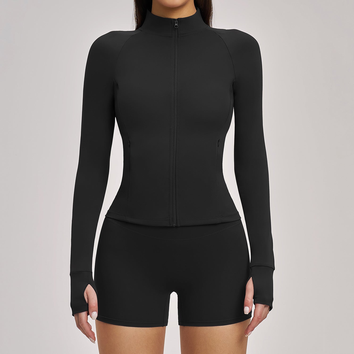 Quick-Drying Fitness Set Zip-Up Casual Jacket set