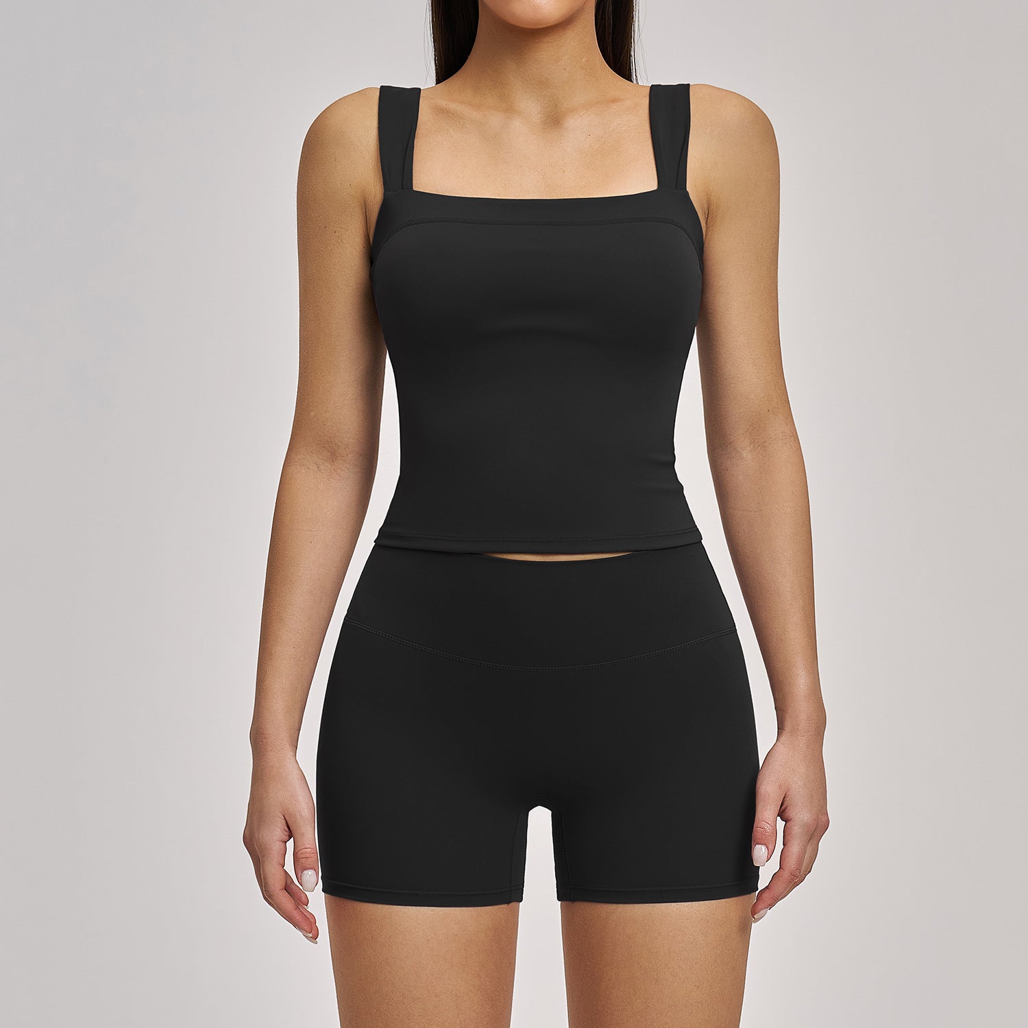 Women's casual Halter-Neck Yoga Top with shorts yoga set