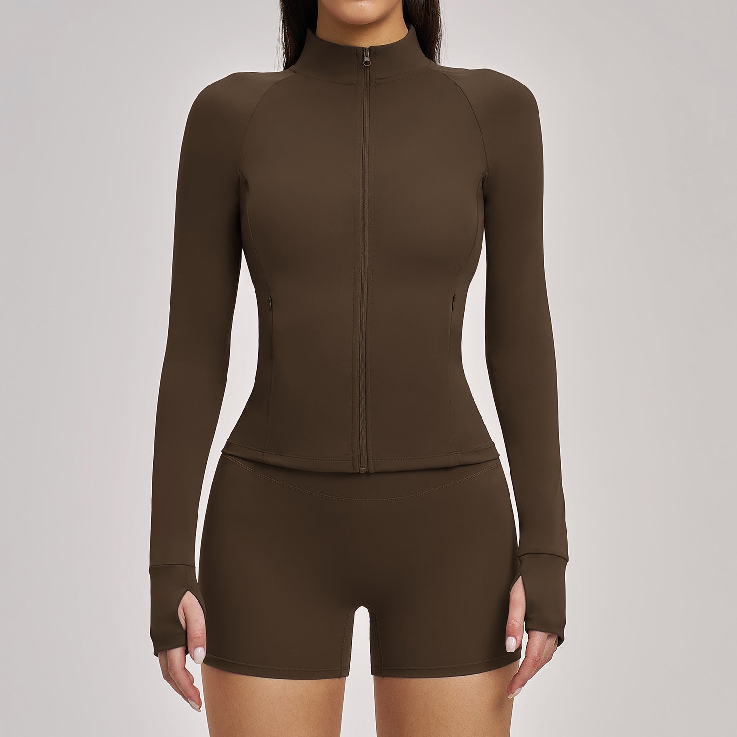 Quick-Drying Fitness Set Zip-Up Casual Jacket set